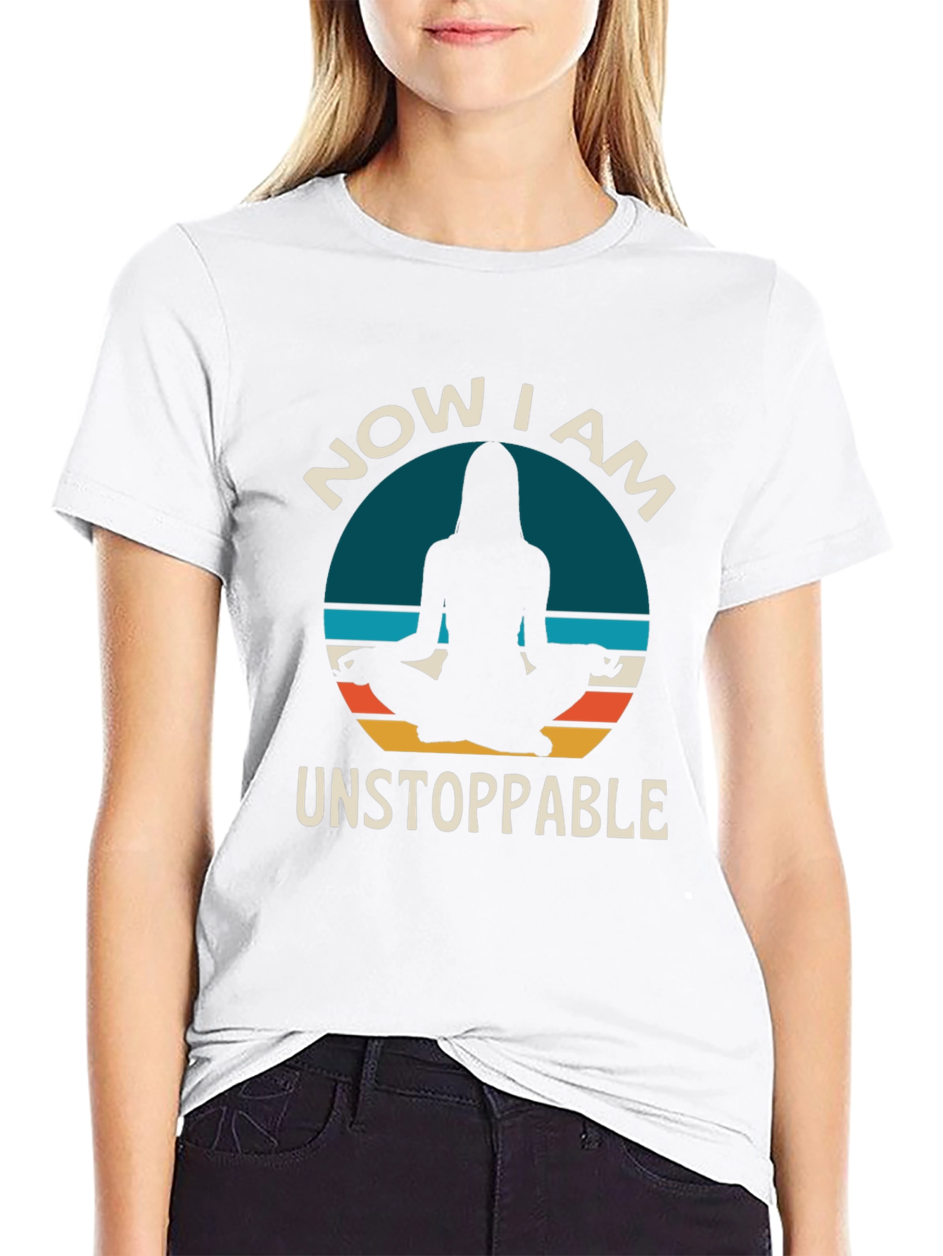 Unstoppable Yoga T-Shirt - Meditating Silhouette Design