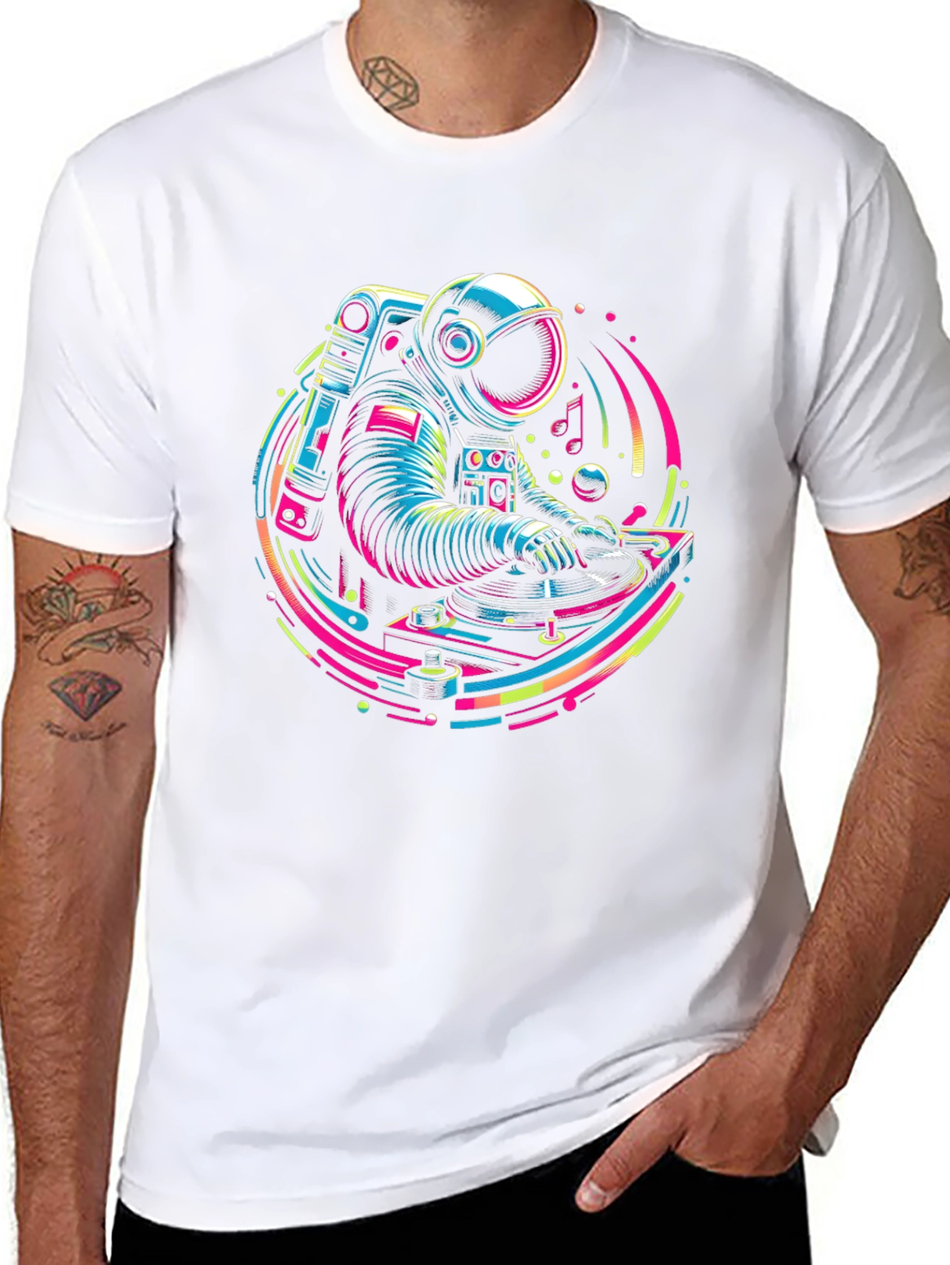 Astronaut DJ Graphic Tee - Cosmic Turntable