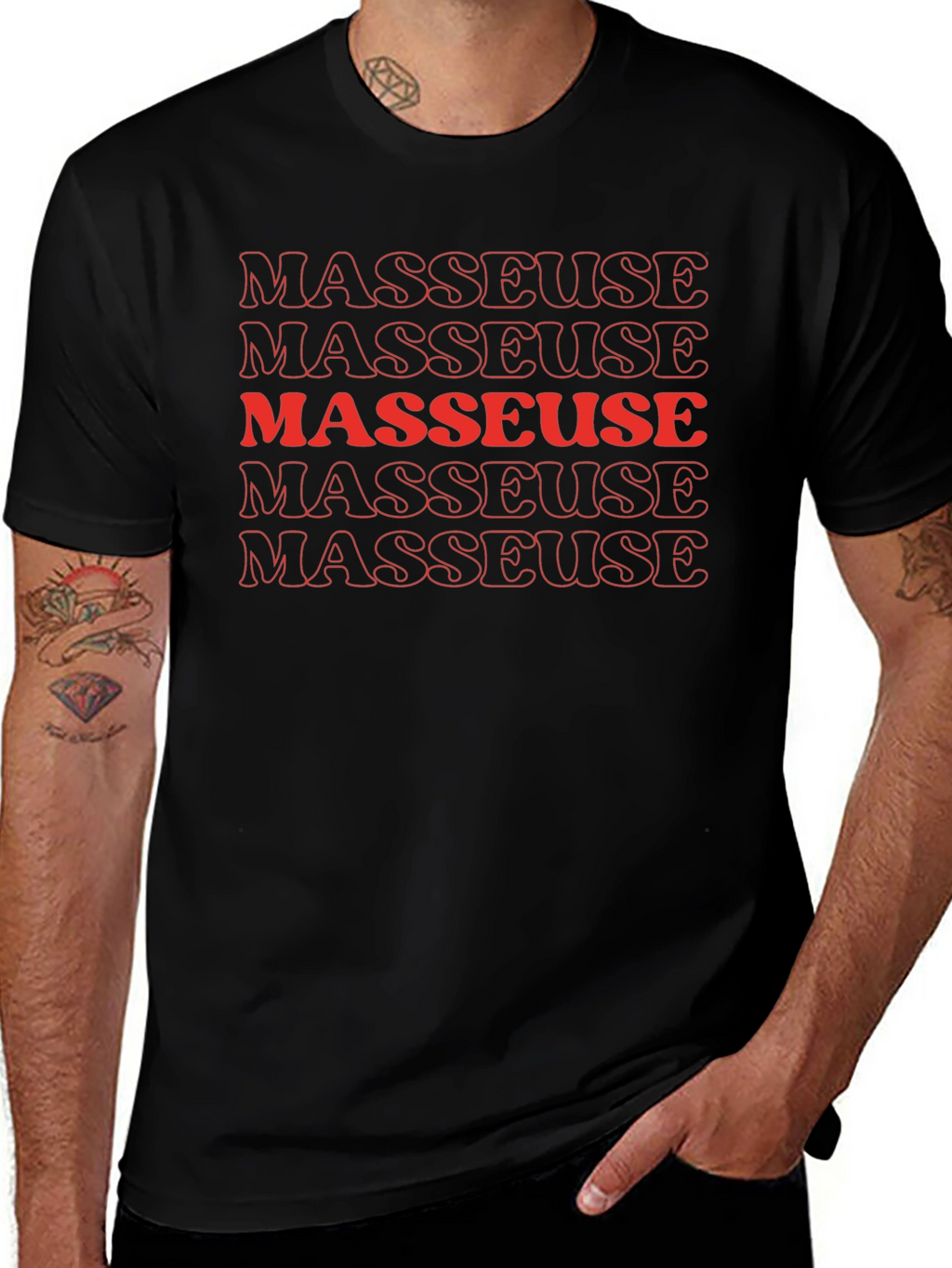 Masseuse Graphic T-Shirt - Black