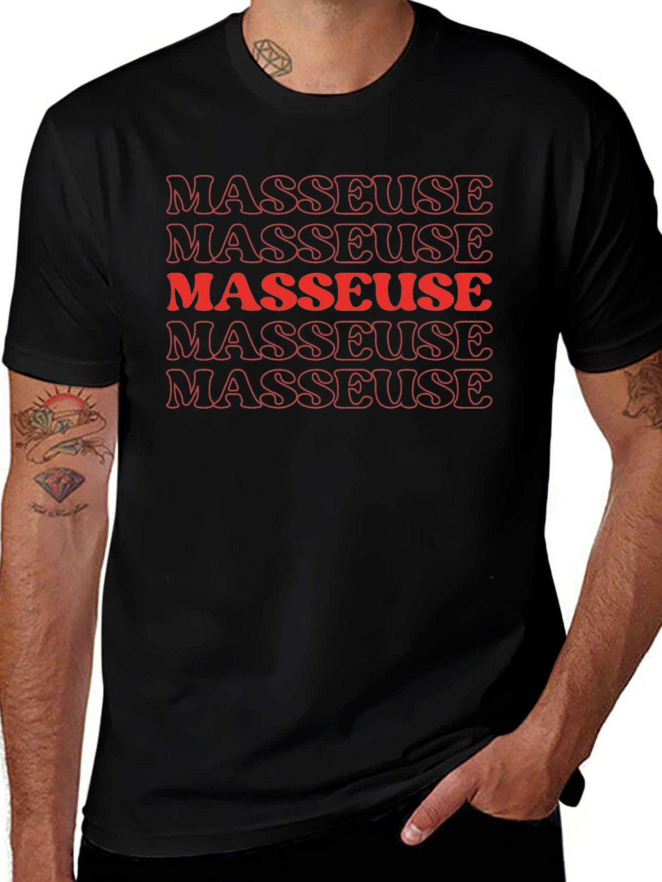 Masseuse Graphic T-Shirt - Black