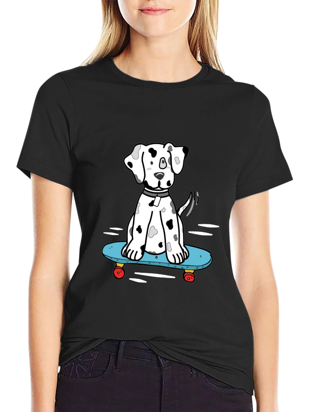 Skateboarding Dalmatian T-Shirt – Cool Dog Skater Graphic Tee