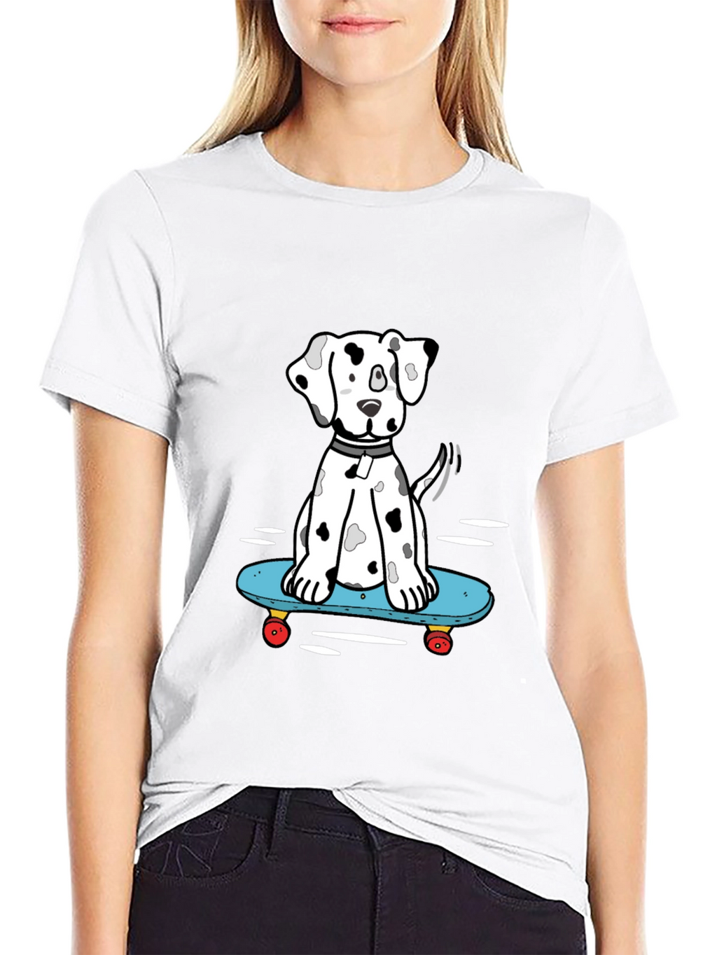 Skateboarding Dalmatian T-Shirt – Cool Dog Skater Graphic Tee