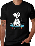Skateboarding Dalmatian T-Shirt – Cool Dog Skater Graphic Tee