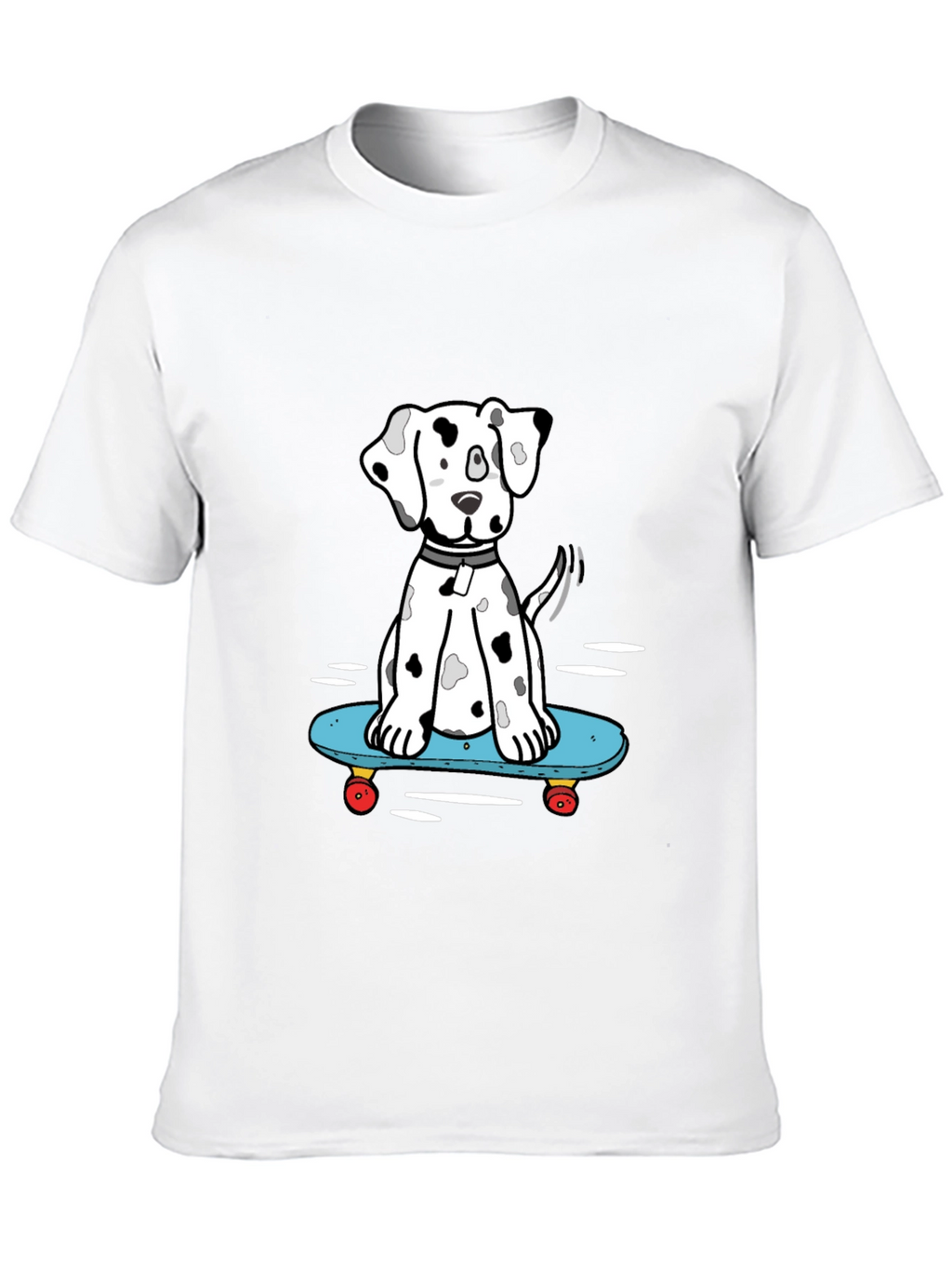 Skateboarding Dalmatian T-Shirt – Cool Dog Skater Graphic Tee