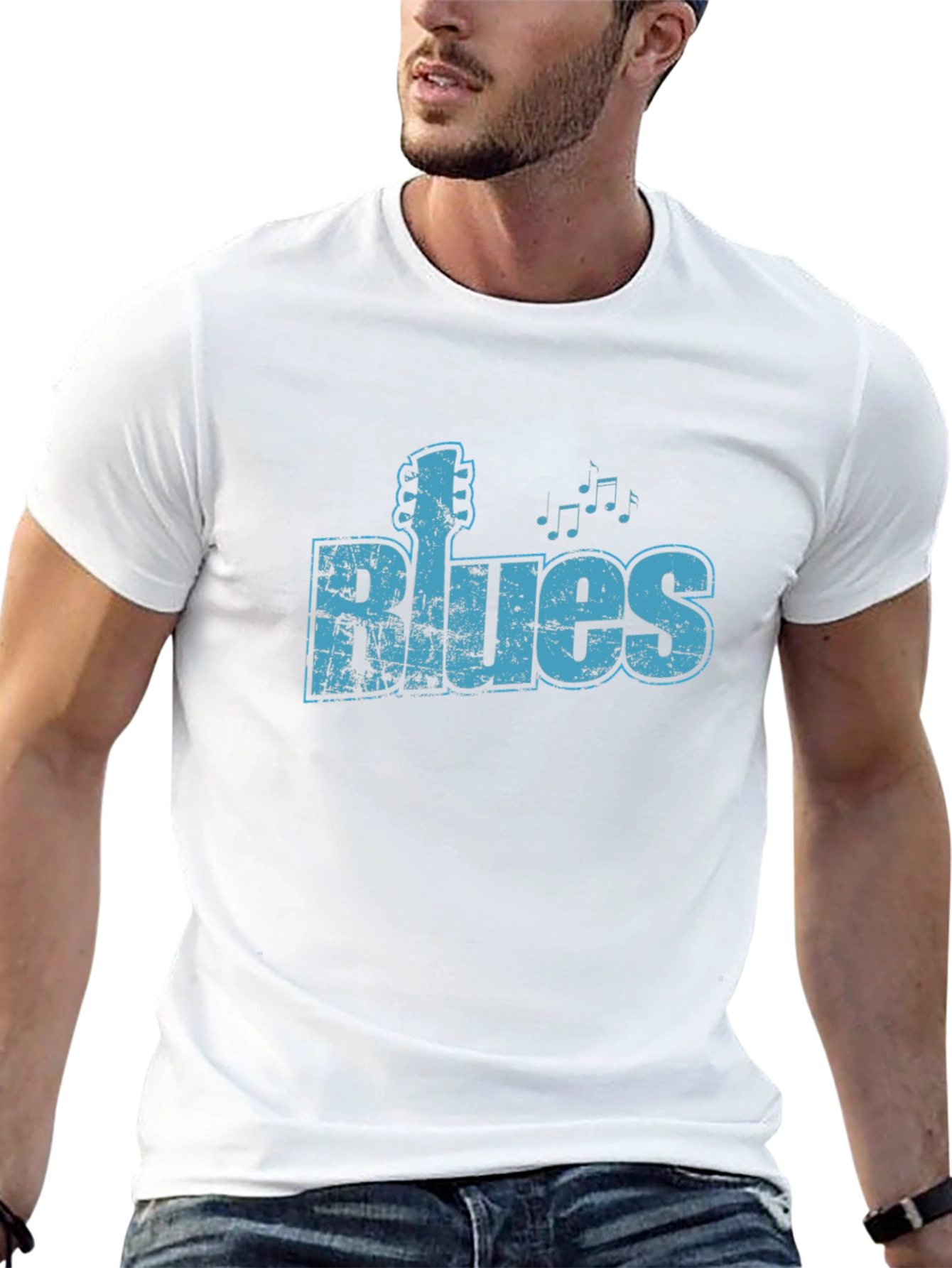 Blues Music Graphic Black T-Shirt