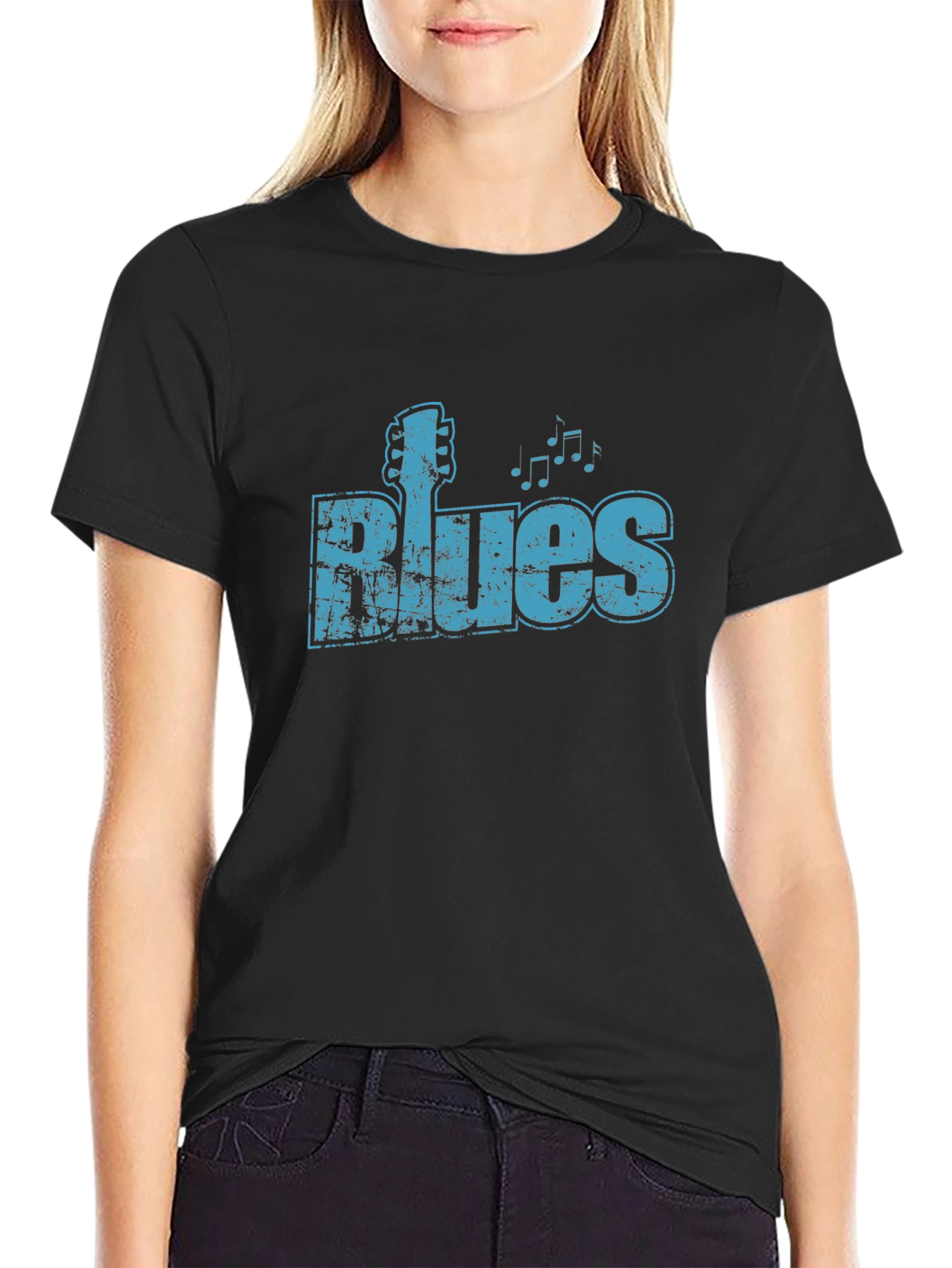 Blues Music Graphic Black T-Shirt