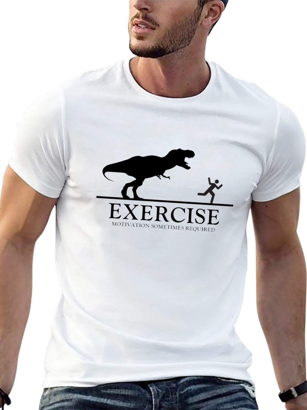 Exercise Dinosaur T-Shirt - Motivation Required