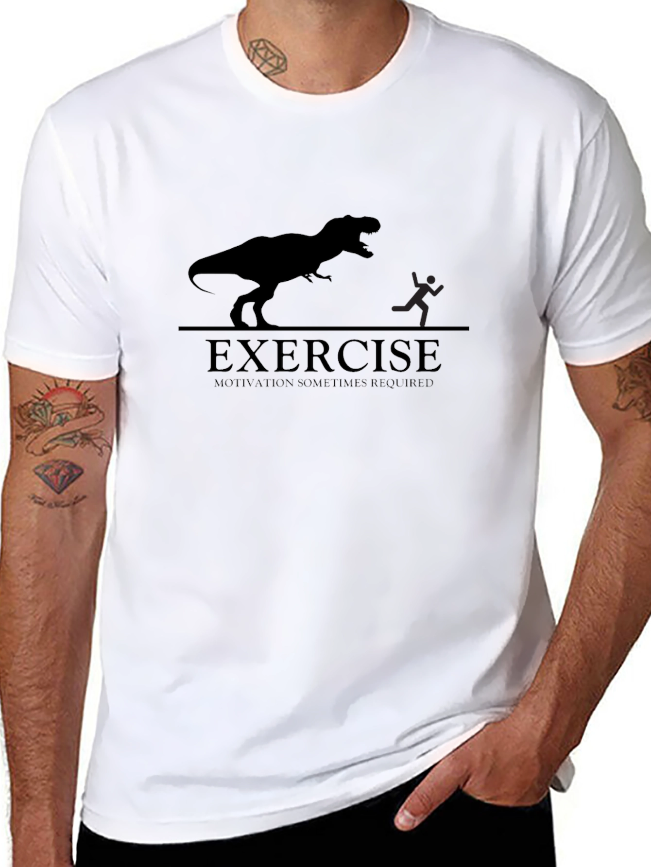 Exercise Dinosaur T-Shirt - Motivation Required