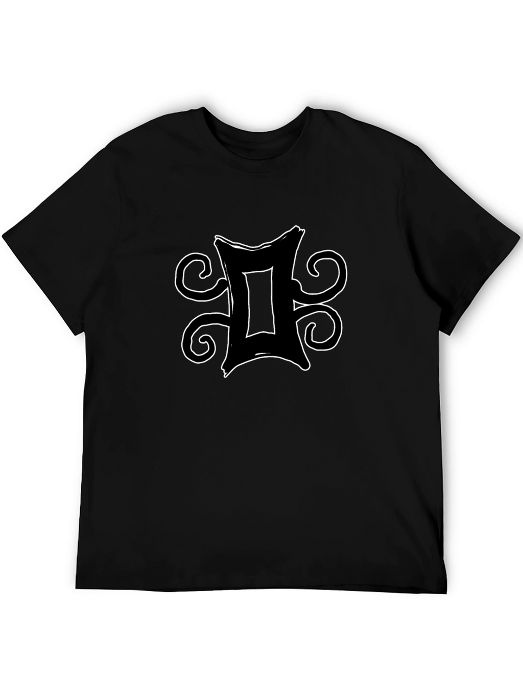 Gemini Zodiac Symbol Graphic Tee - Black