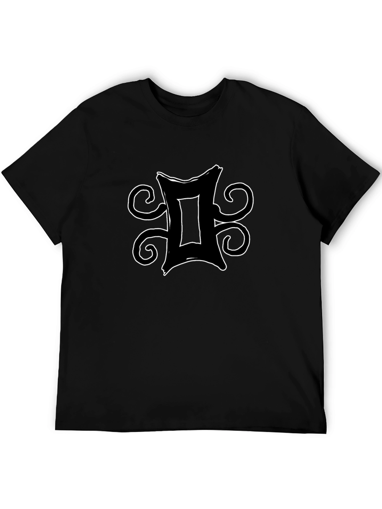 Gemini Zodiac Symbol Graphic Tee - Black