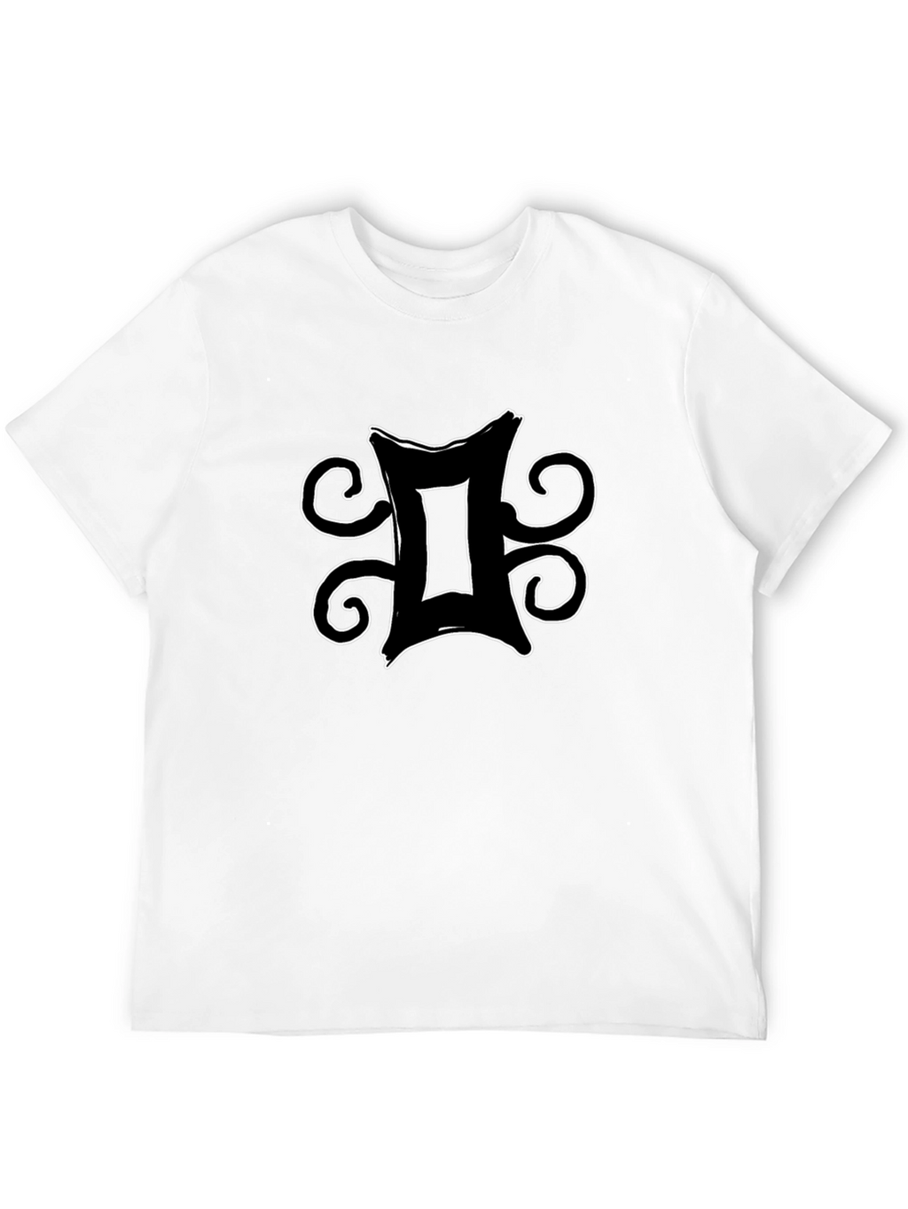 Gemini Zodiac Symbol Graphic Tee - Black