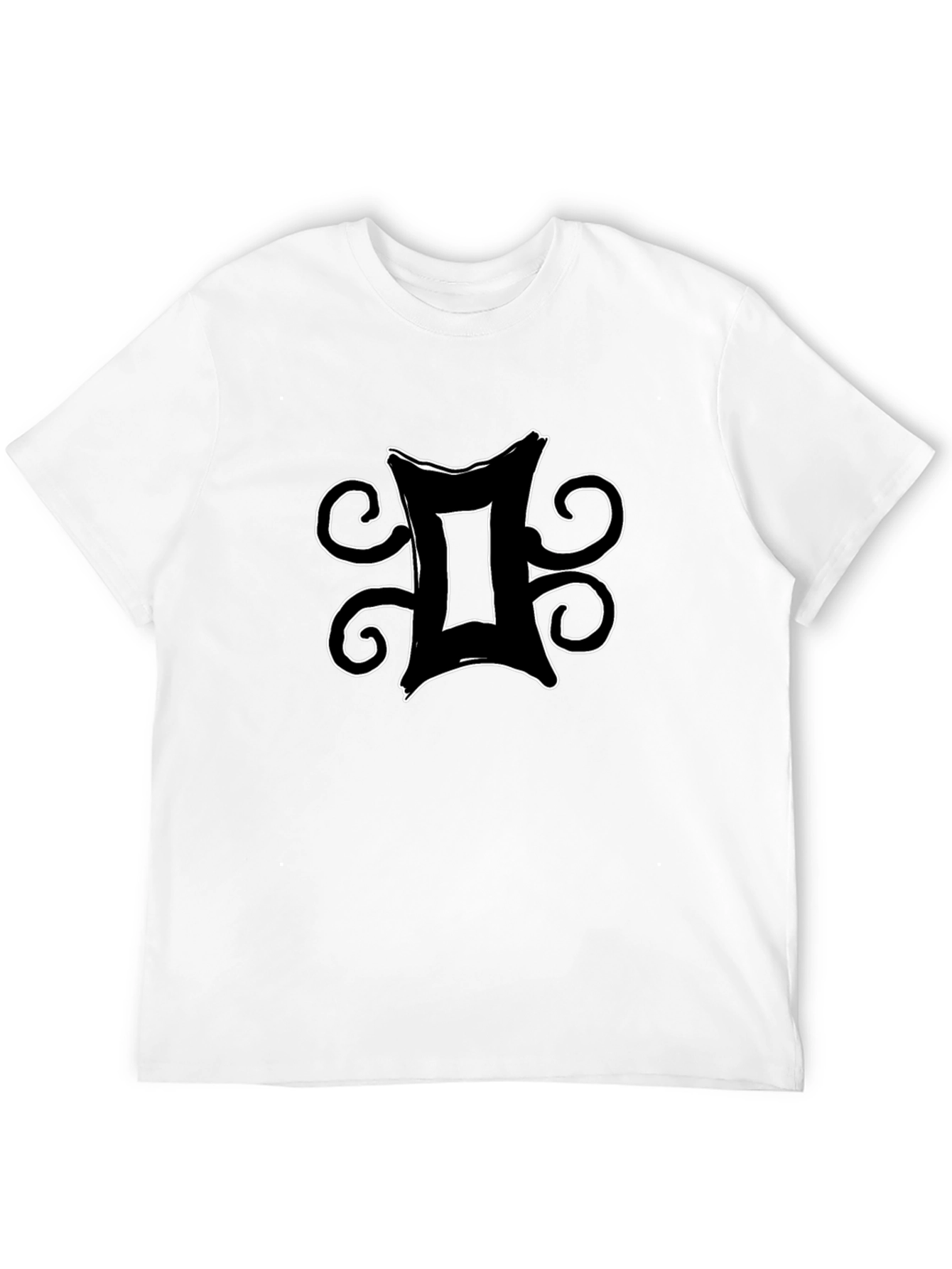 Gemini Zodiac Symbol Graphic Tee - Black