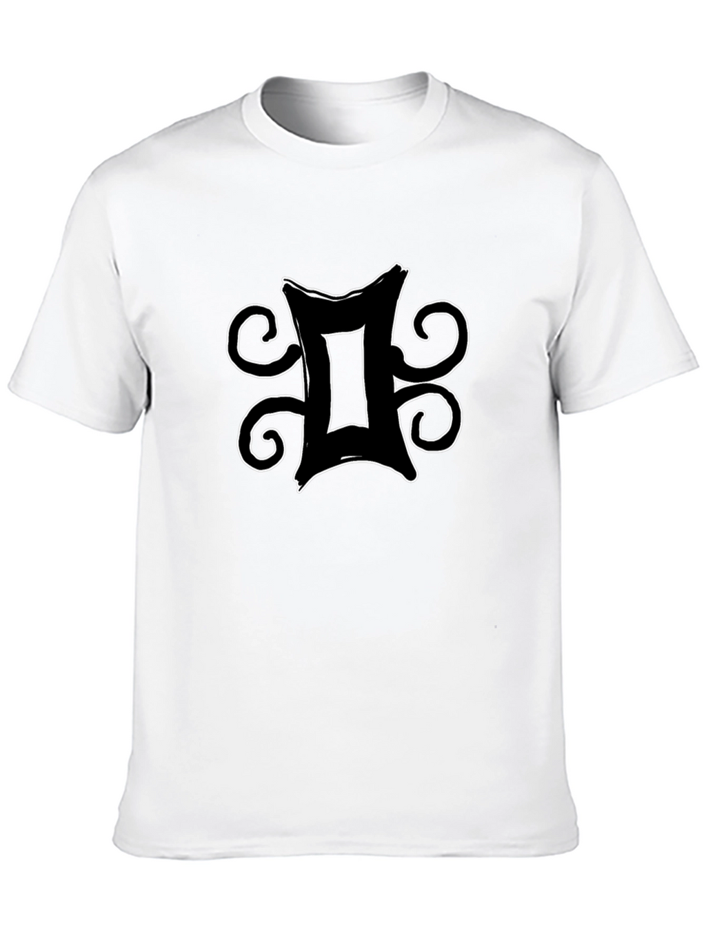 Gemini Zodiac Symbol Graphic Tee - Black