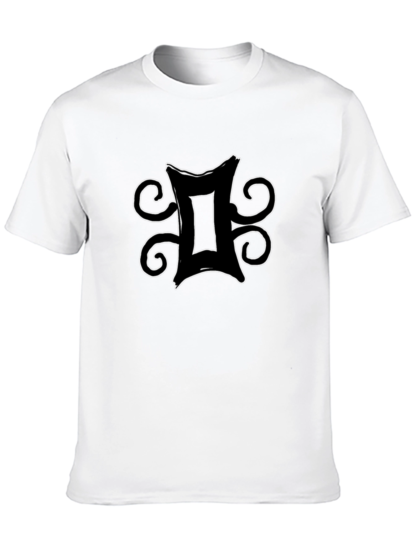 Gemini Zodiac Symbol Graphic Tee - Black