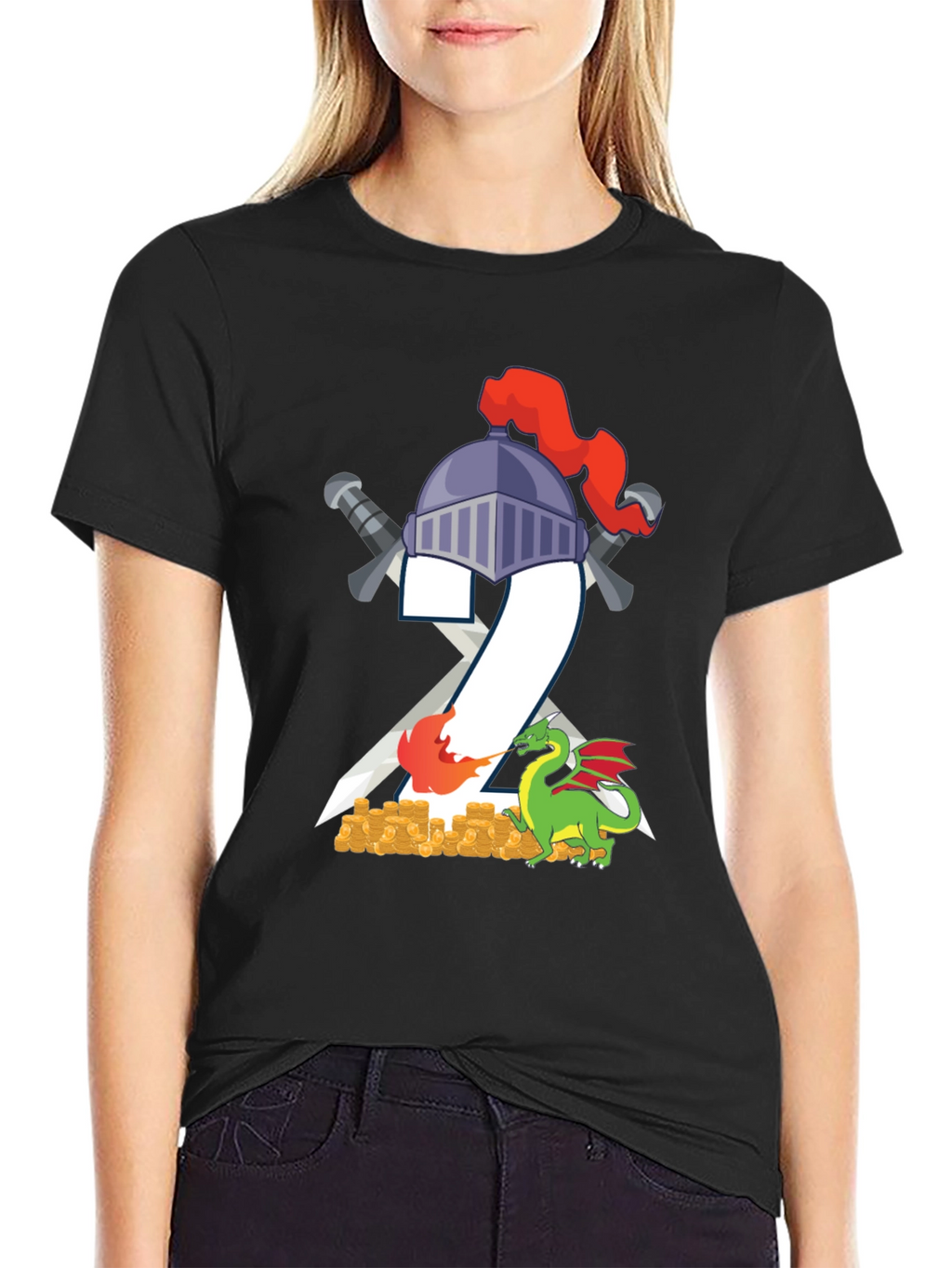 Knight & Dragon T-Shirt - Fantasy Tee