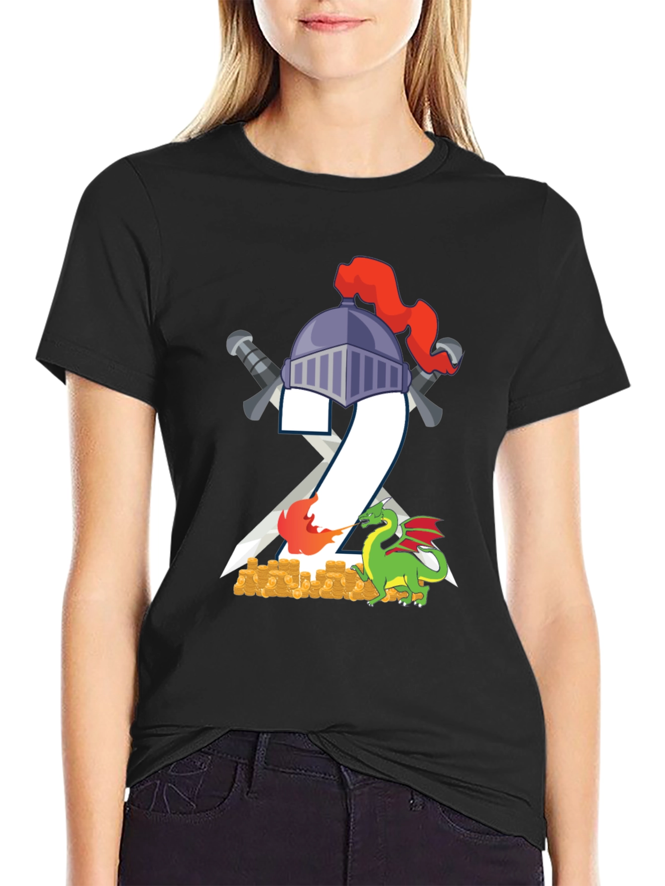 Knight & Dragon T-Shirt - Fantasy Tee