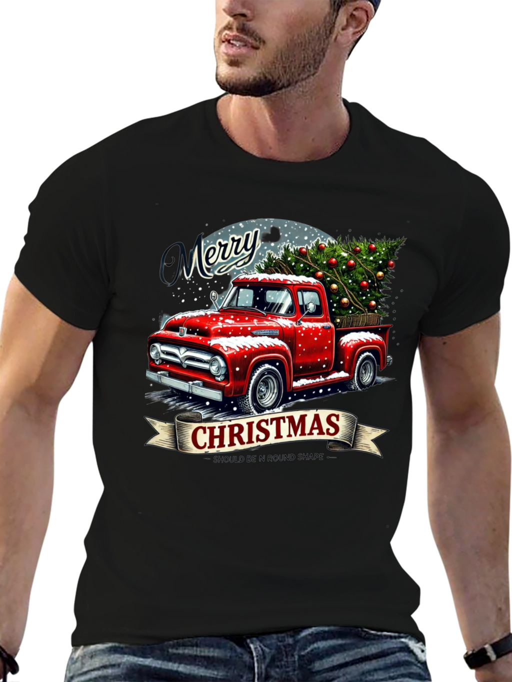 Merry Christmas Red Truck T-Shirt