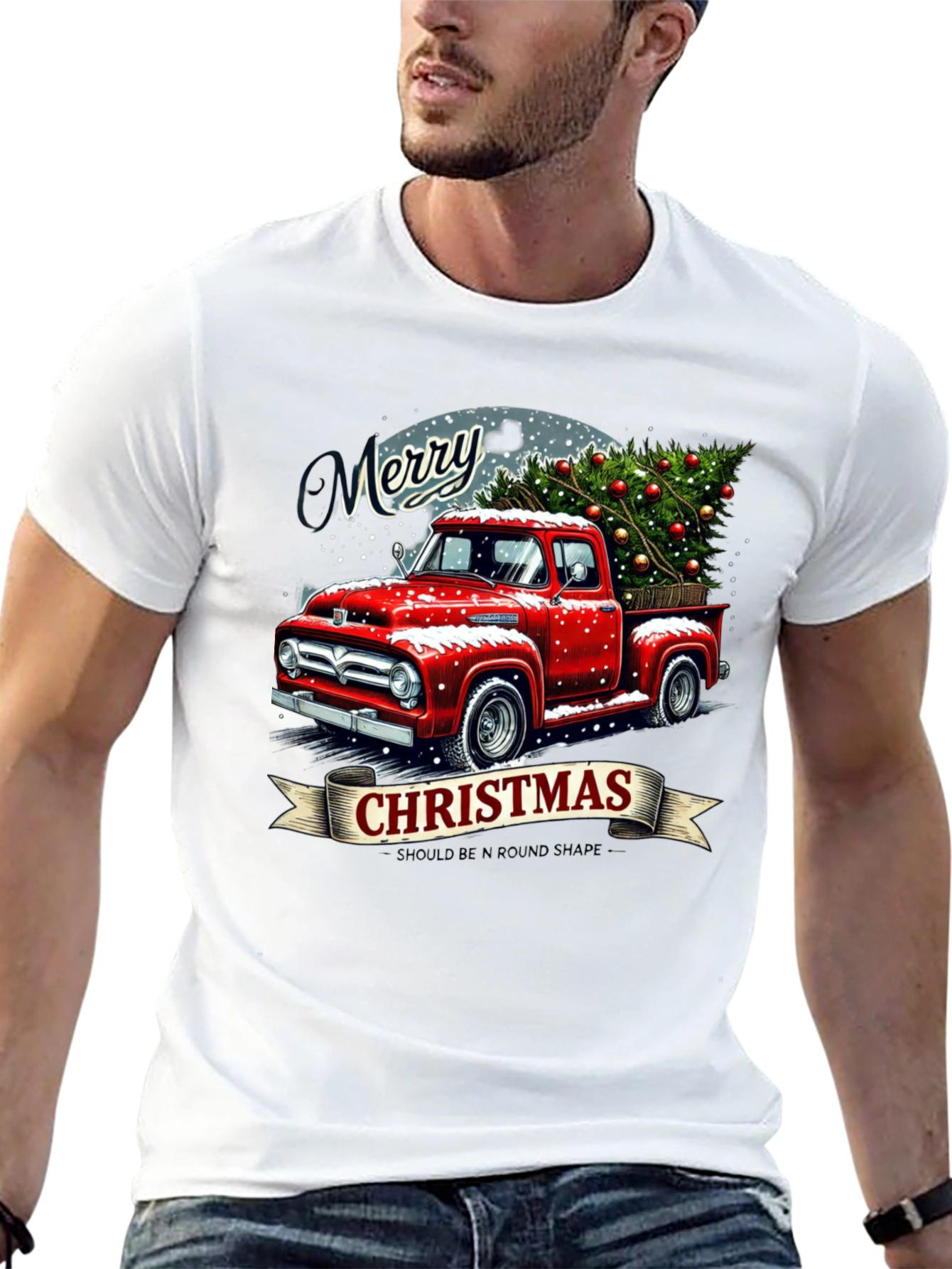 Merry Christmas Red Truck T-Shirt