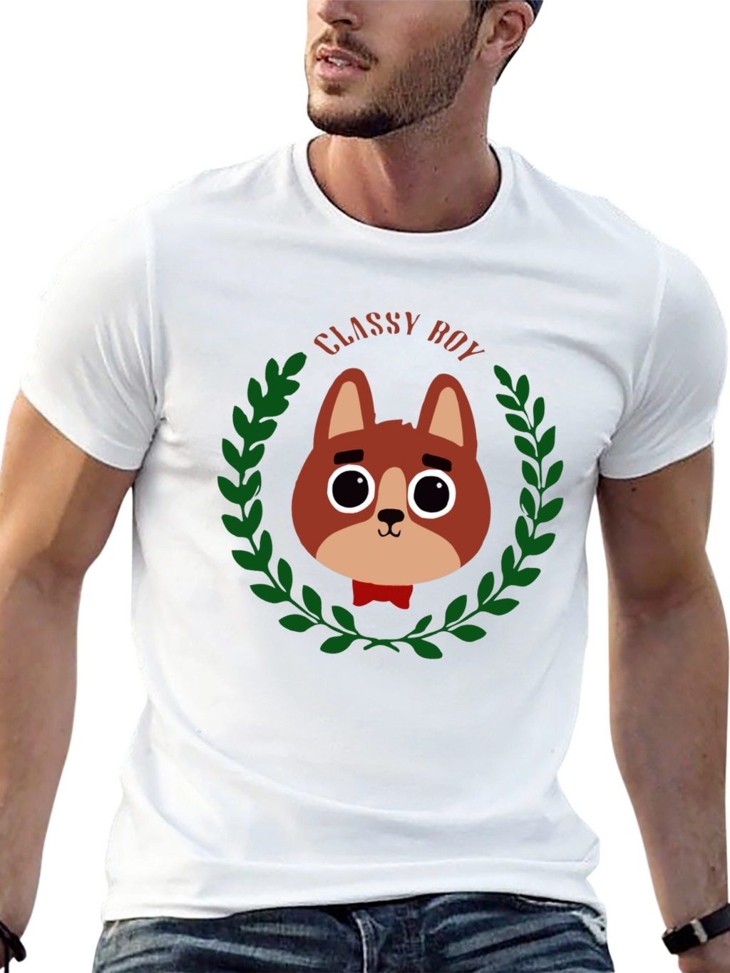 Classy Boy Dog Graphic T-Shirt