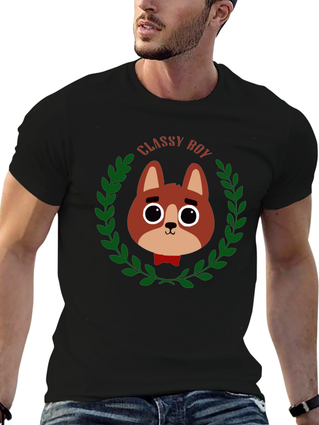 Classy Boy Dog Graphic T-Shirt