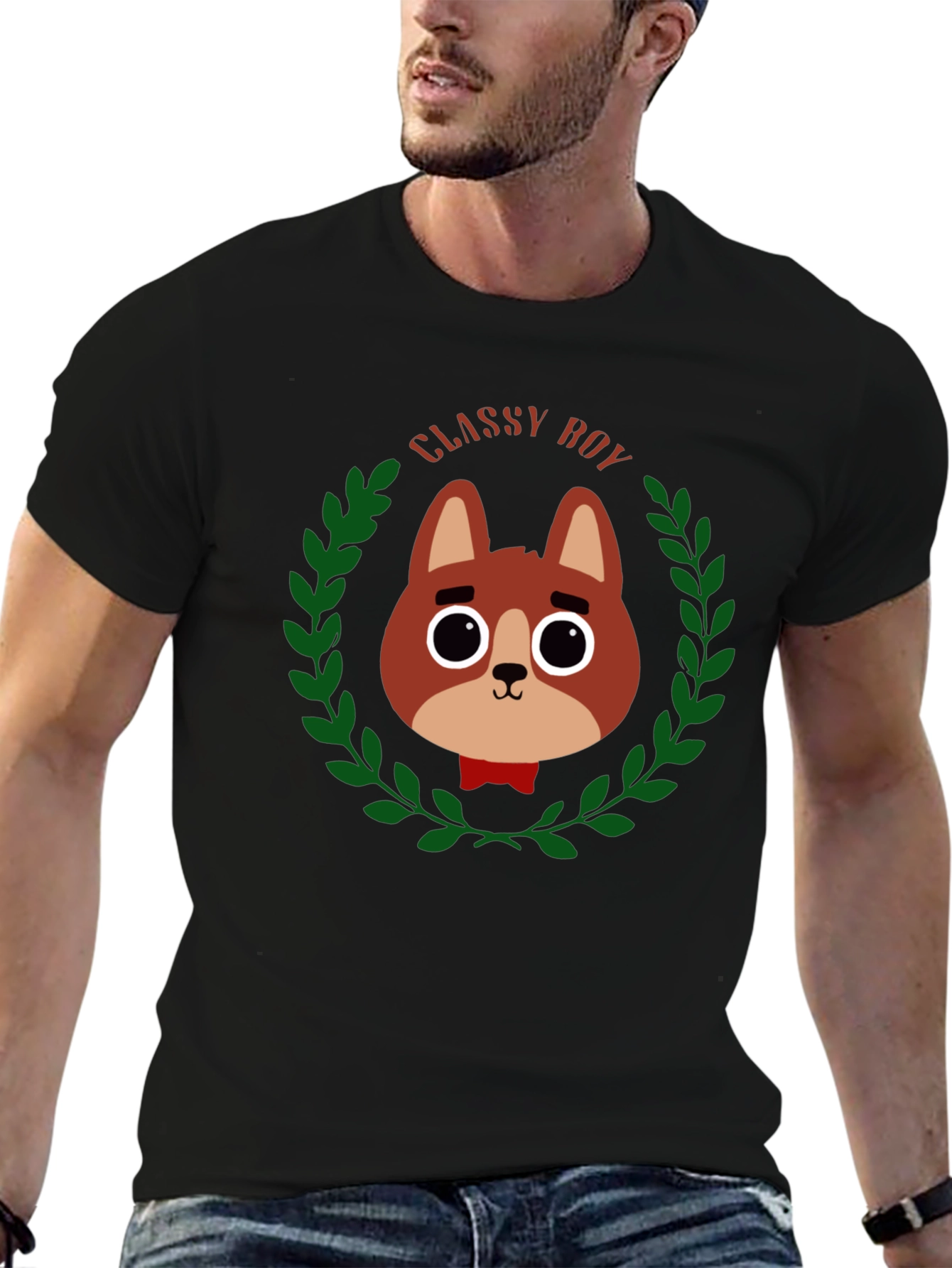 Classy Boy Dog Graphic T-Shirt