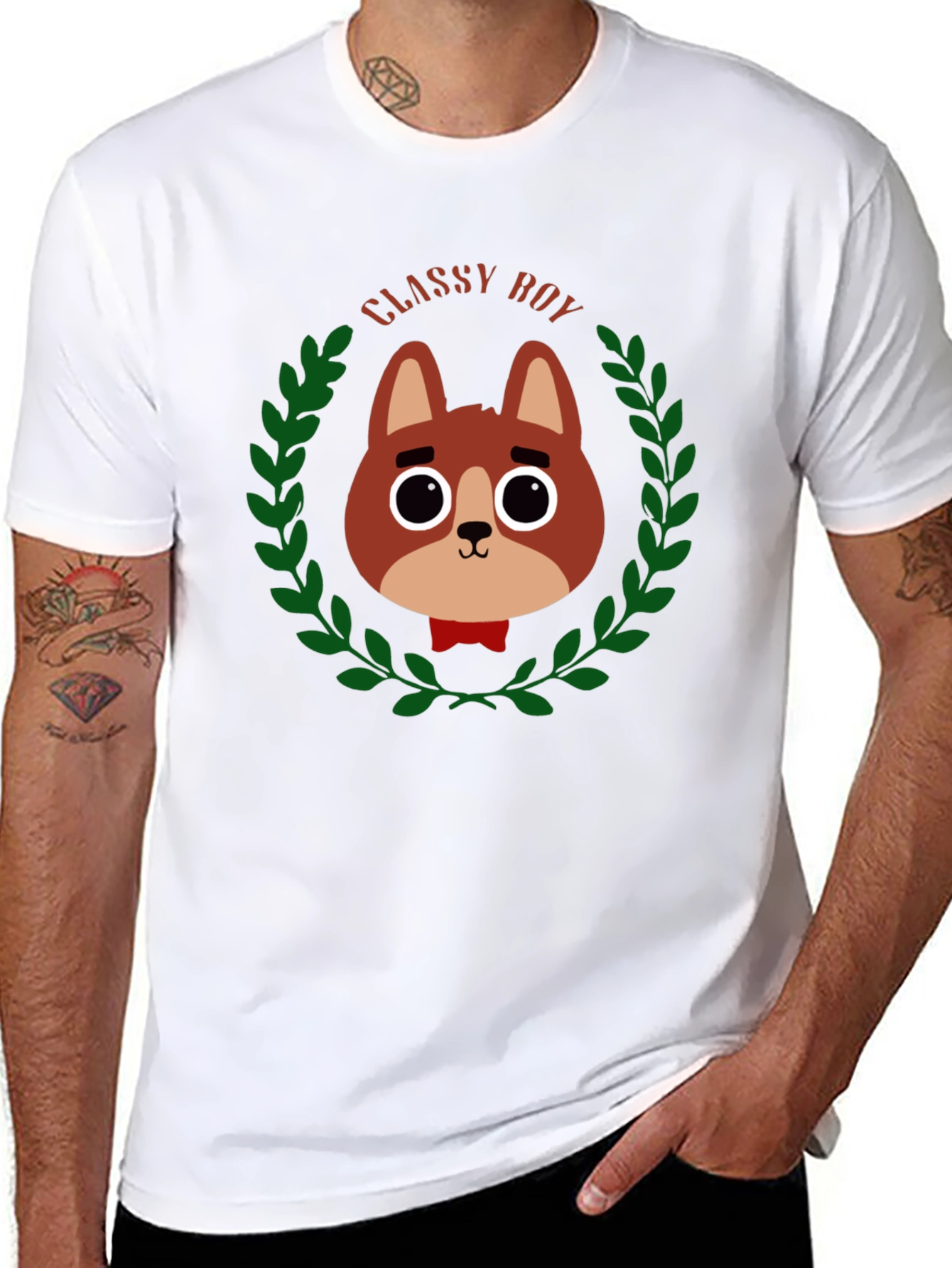 Classy Boy Dog Graphic T-Shirt
