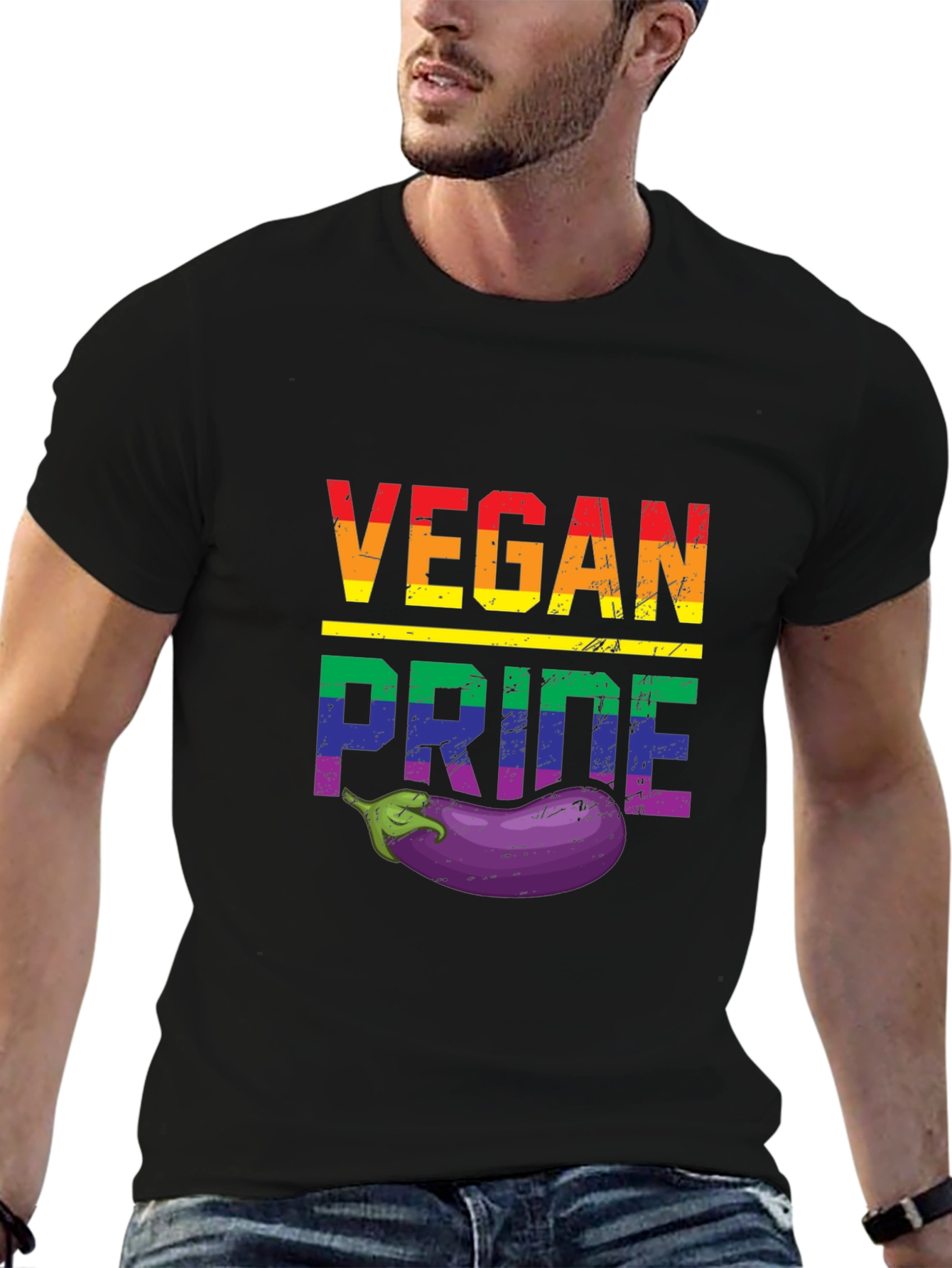 Vegan Pride T-Shirt with Eggplant