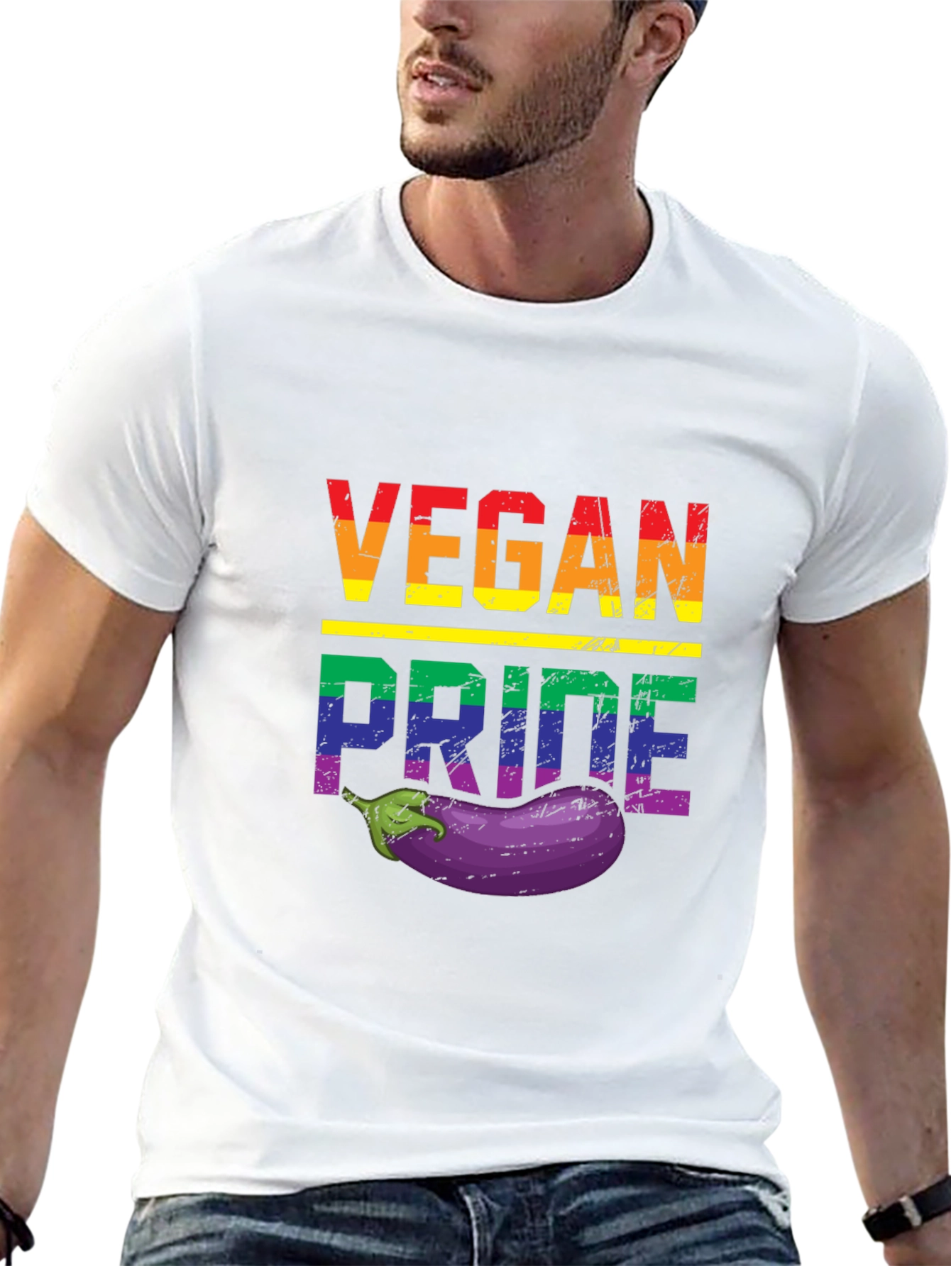 Vegan Pride T-Shirt with Eggplant