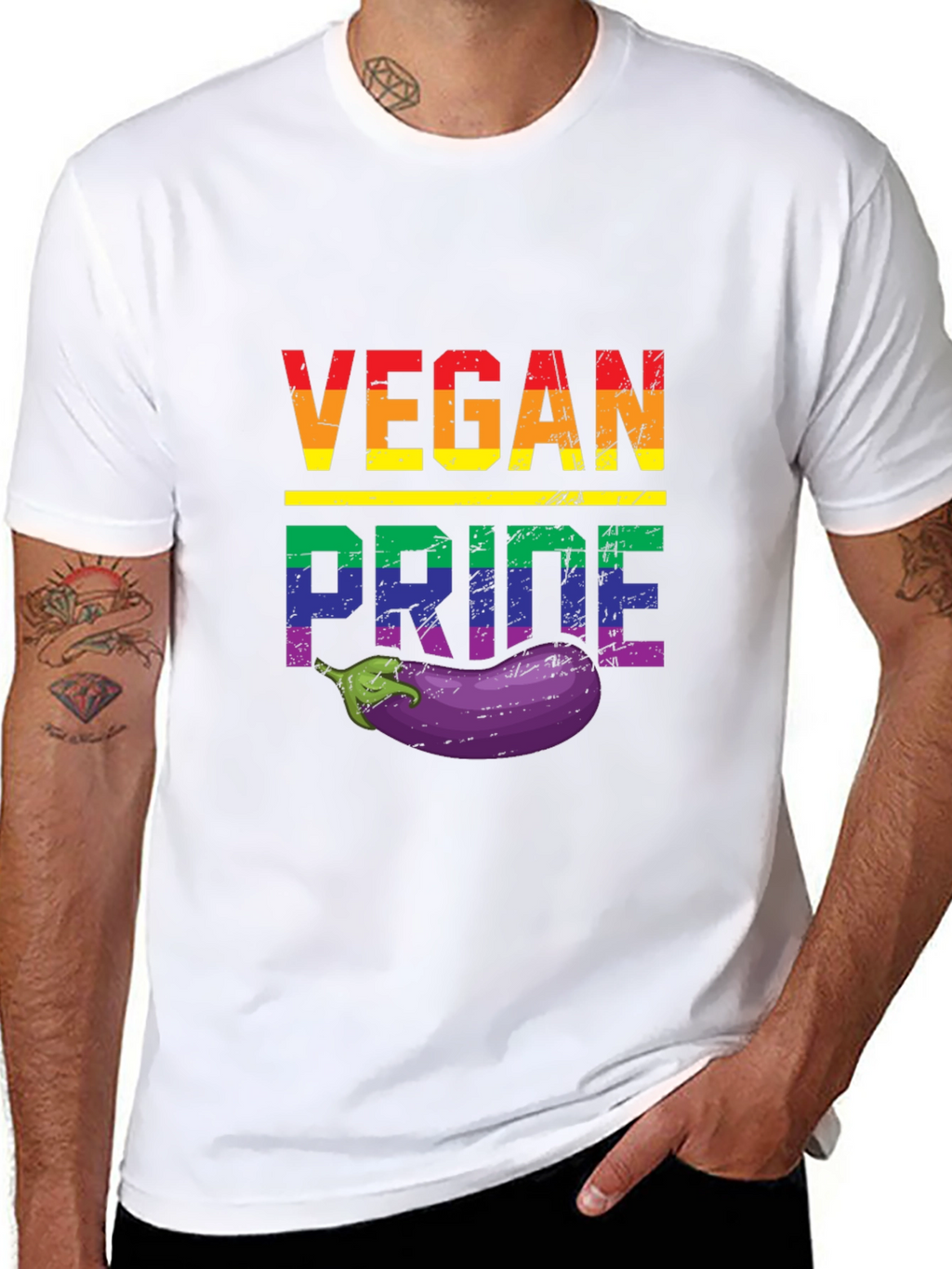 Vegan Pride T-Shirt with Eggplant