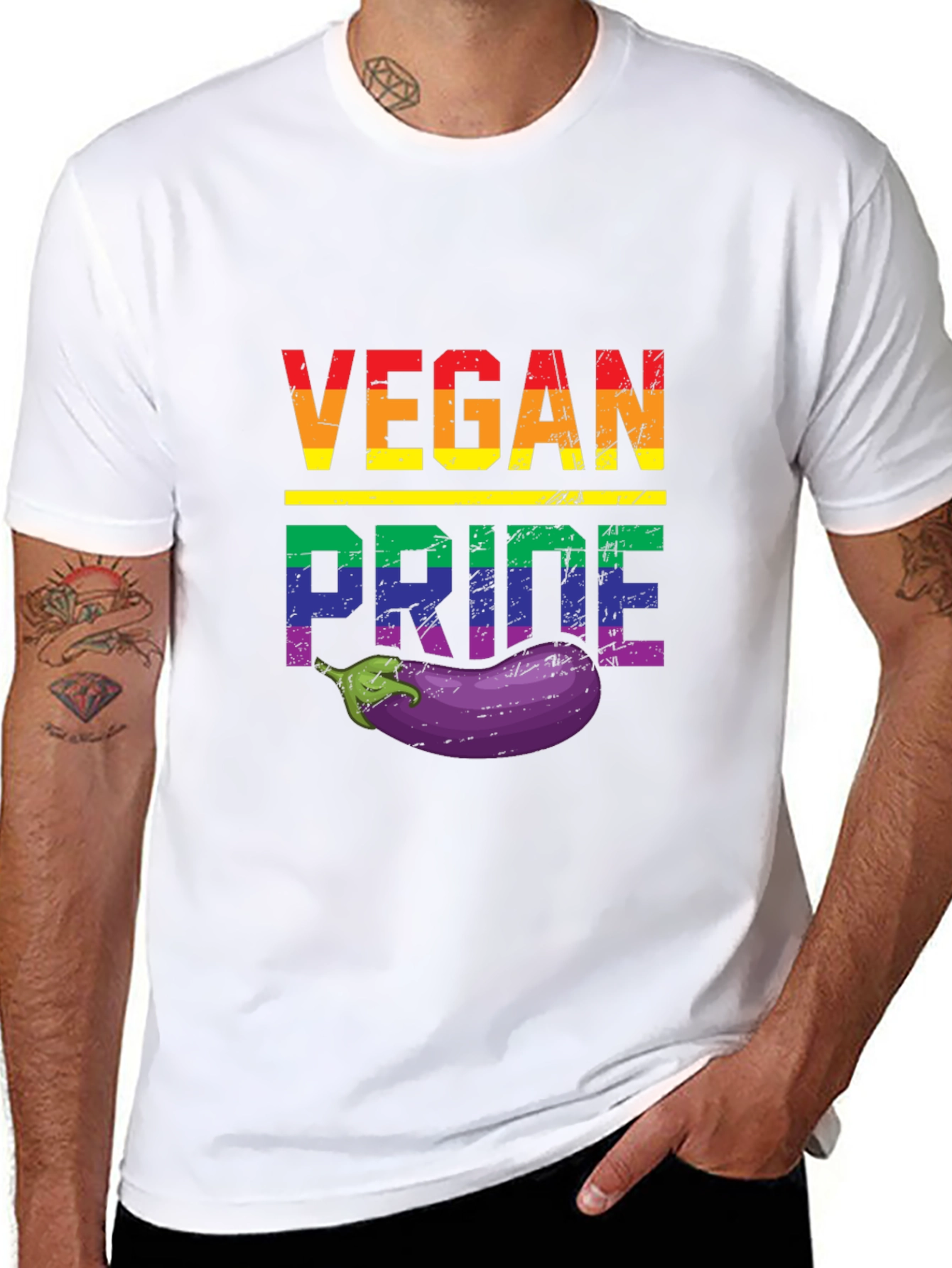 Vegan Pride T-Shirt with Eggplant