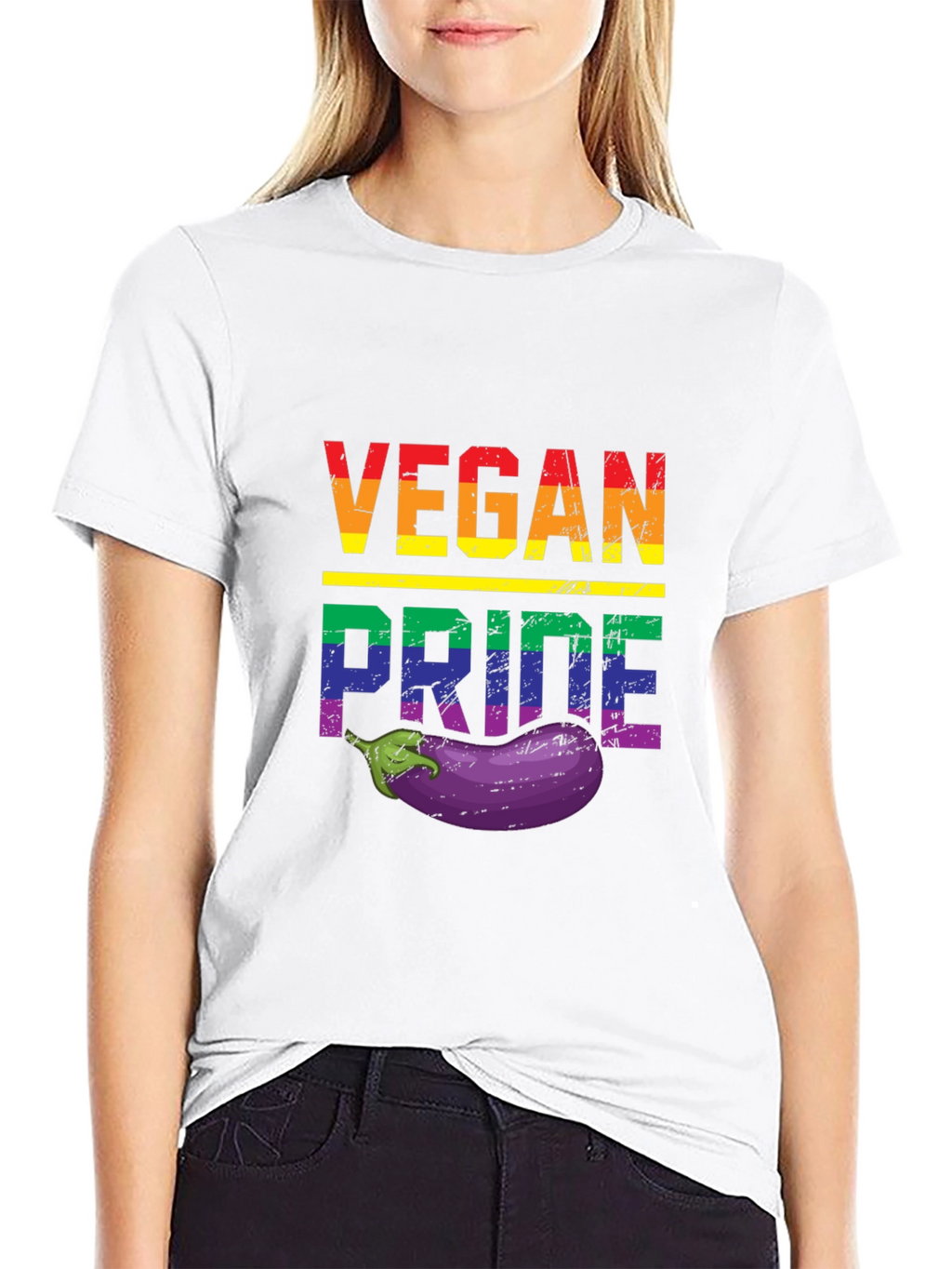 Vegan Pride T-Shirt with Eggplant