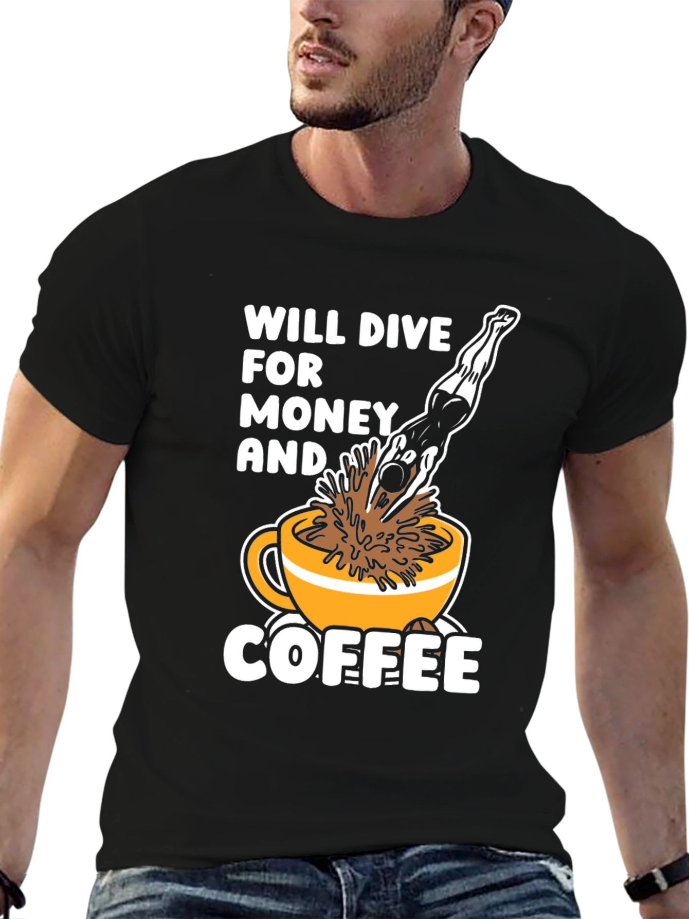 Will Dive For Money & Coffee T-Shirt
