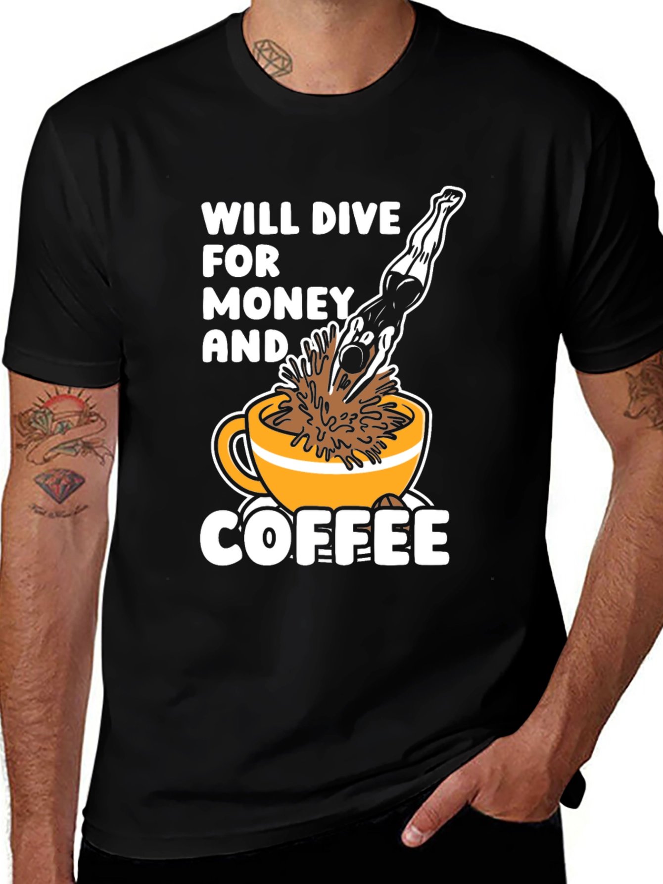 Will Dive For Money & Coffee T-Shirt