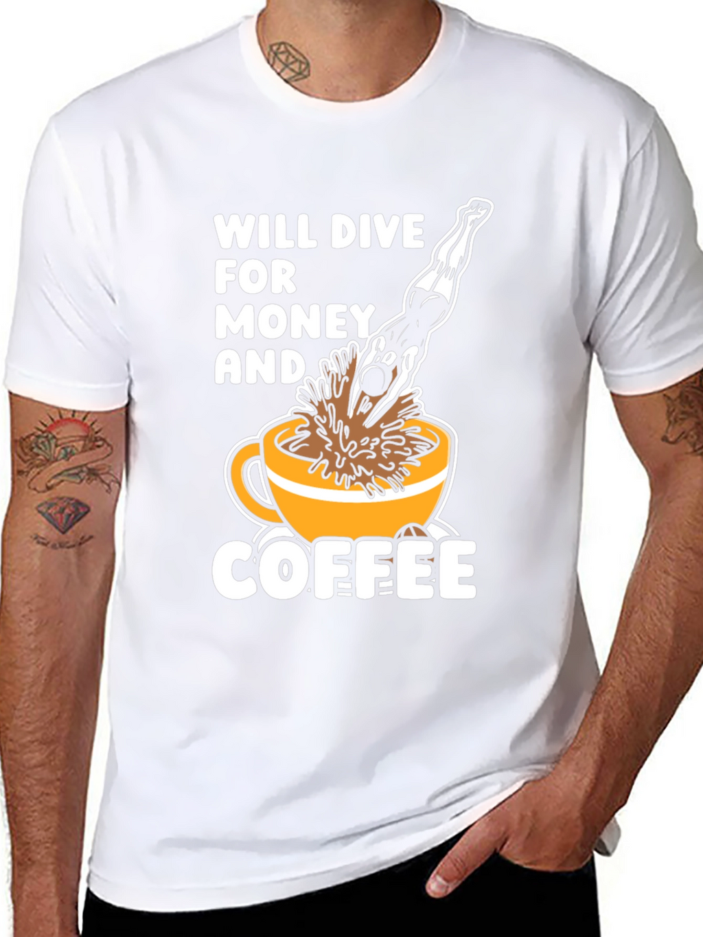 Will Dive For Money & Coffee T-Shirt