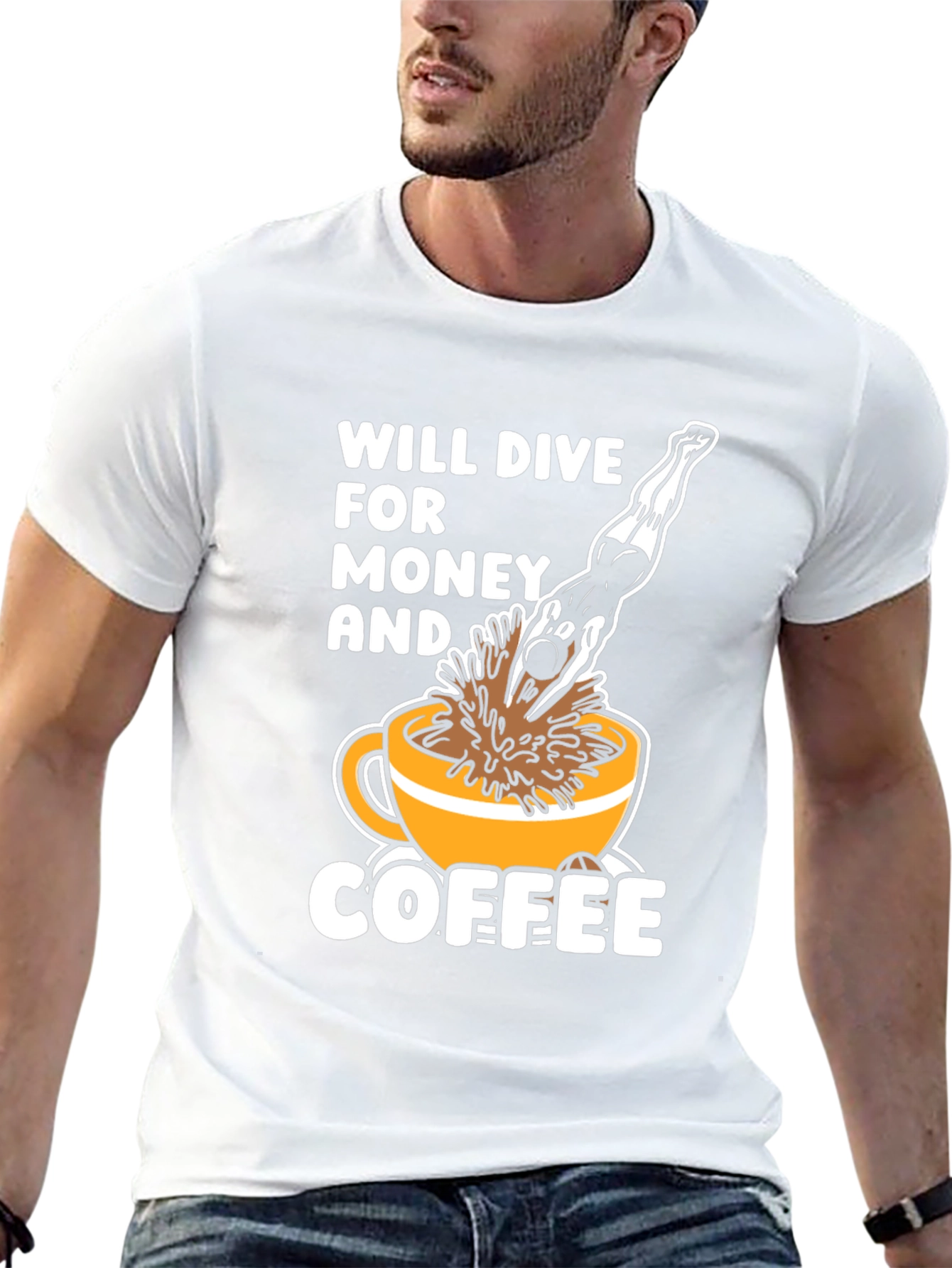 Will Dive For Money & Coffee T-Shirt