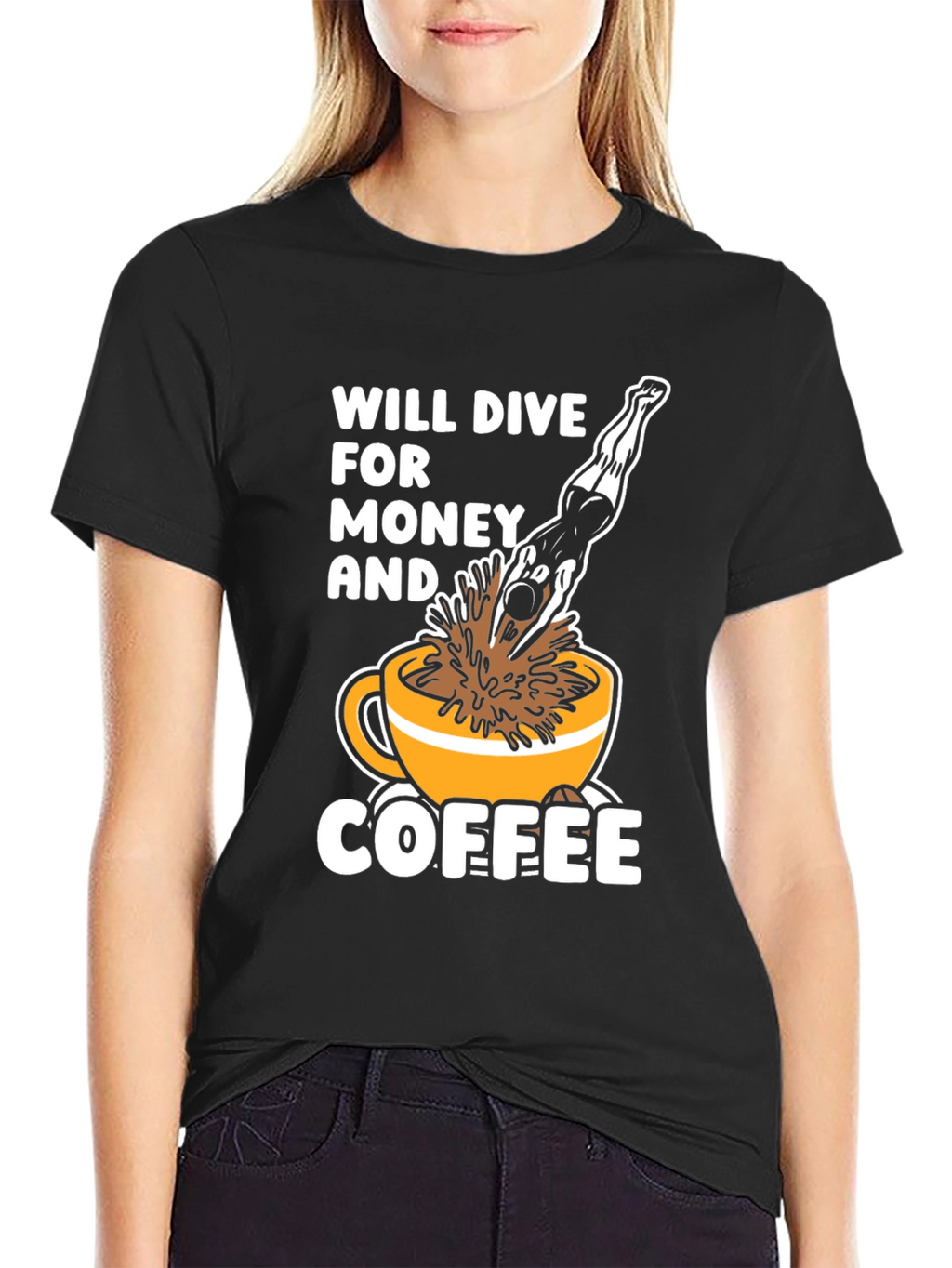 Will Dive For Money & Coffee T-Shirt