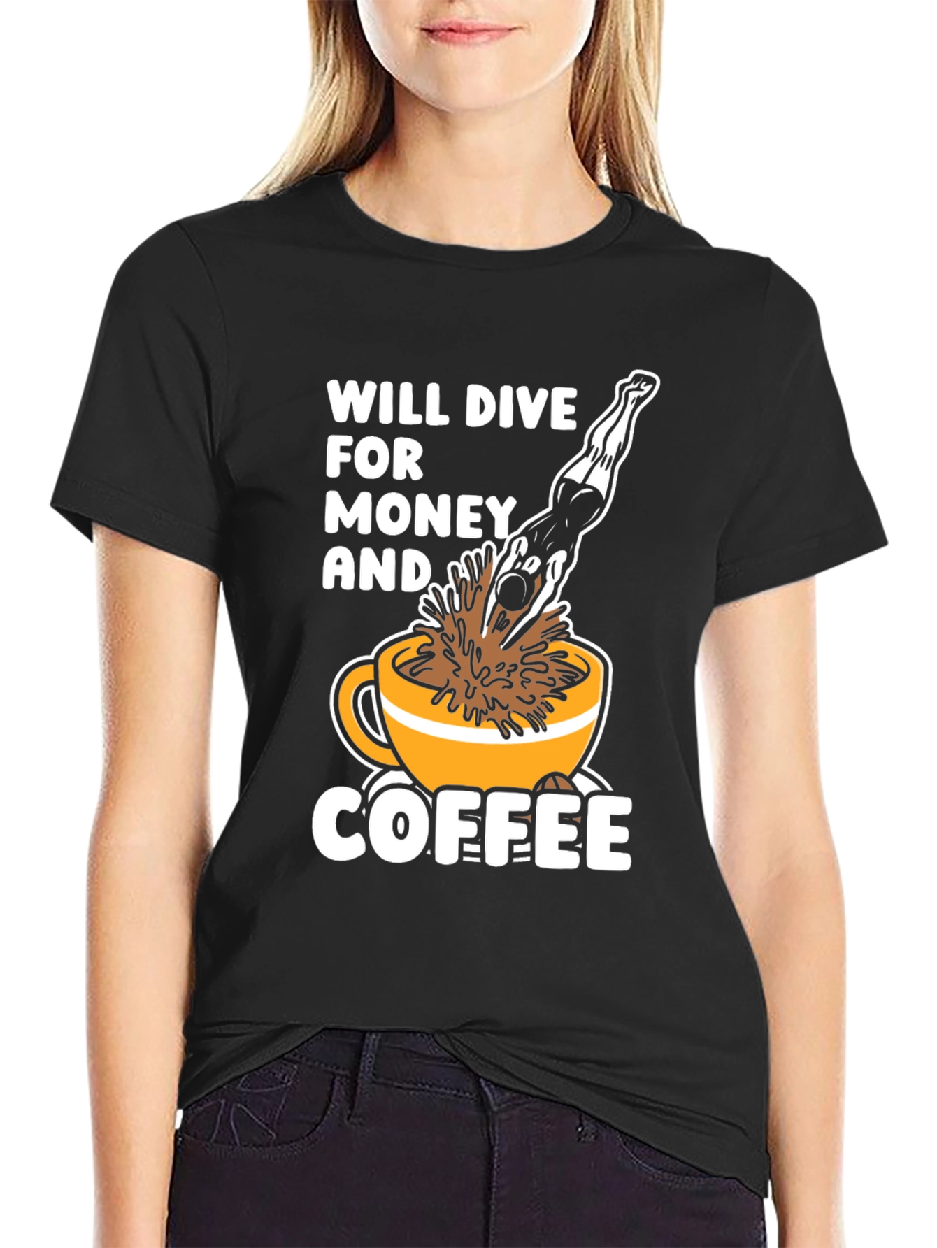 Will Dive For Money & Coffee T-Shirt