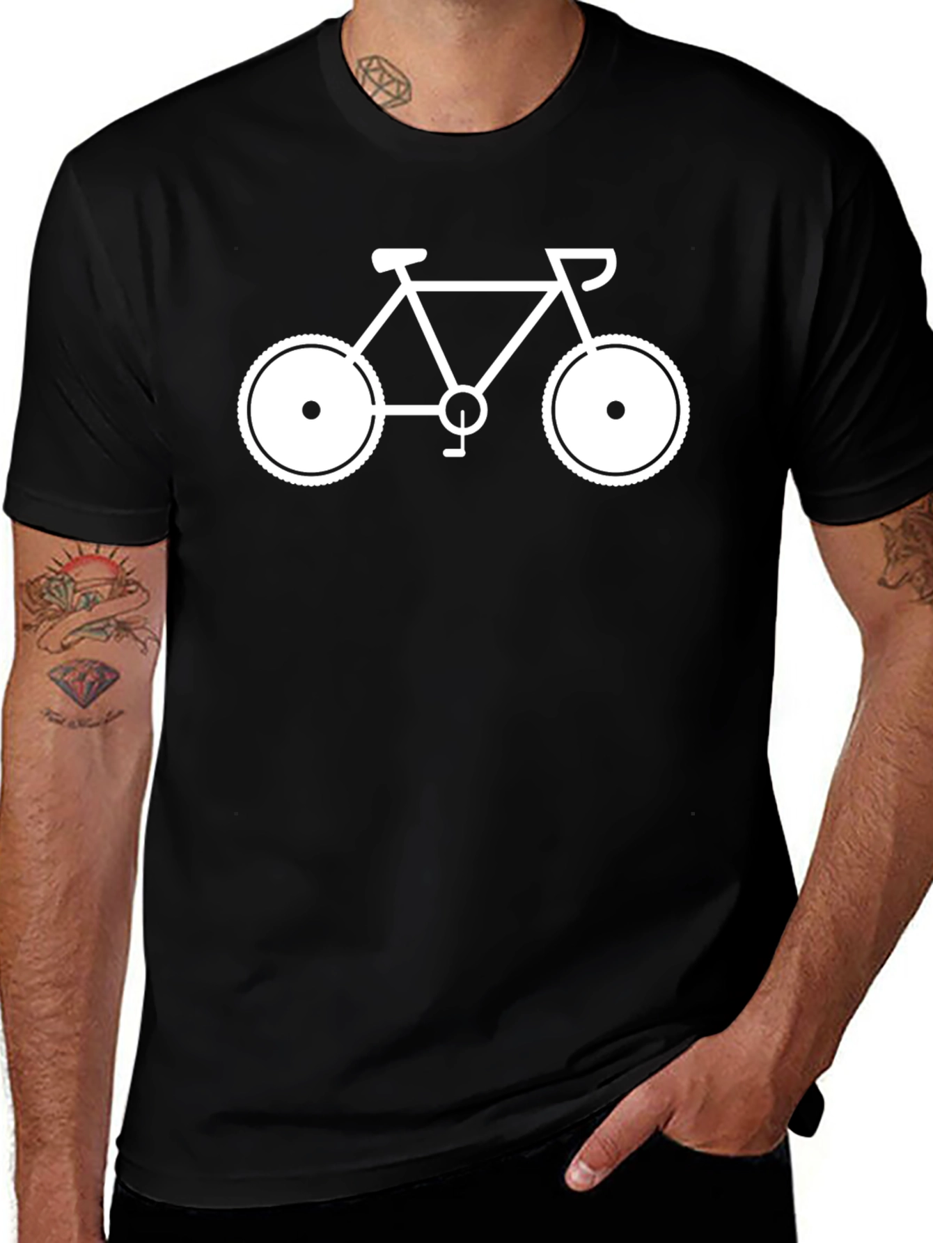 Black Bicycle Graphic T-Shirt