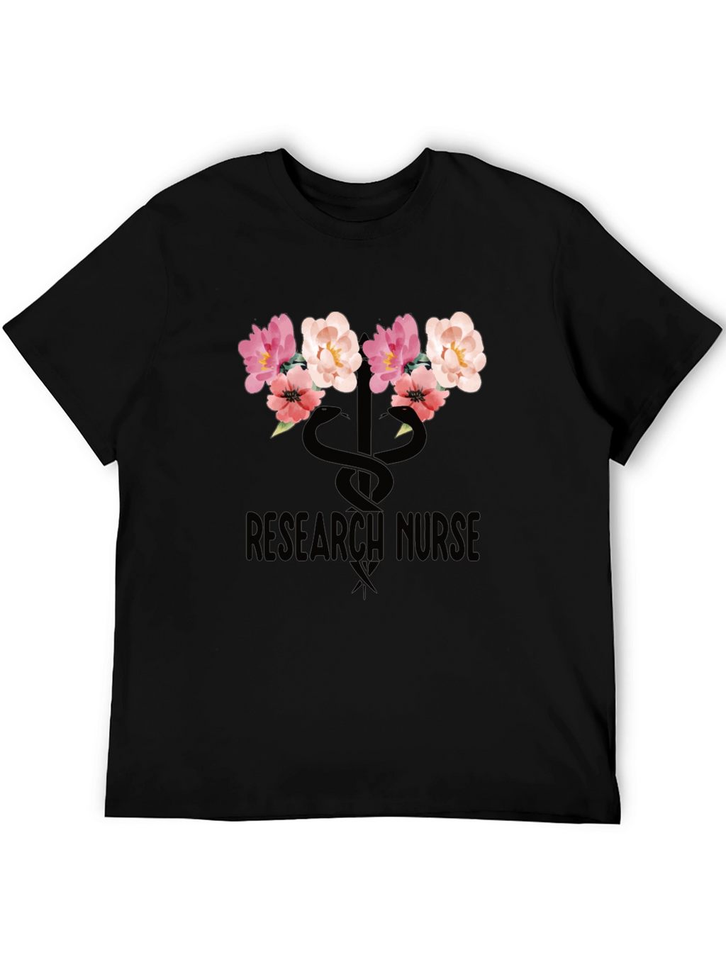 Research Nurse Floral T-Shirt - Stylish Medical Apparel