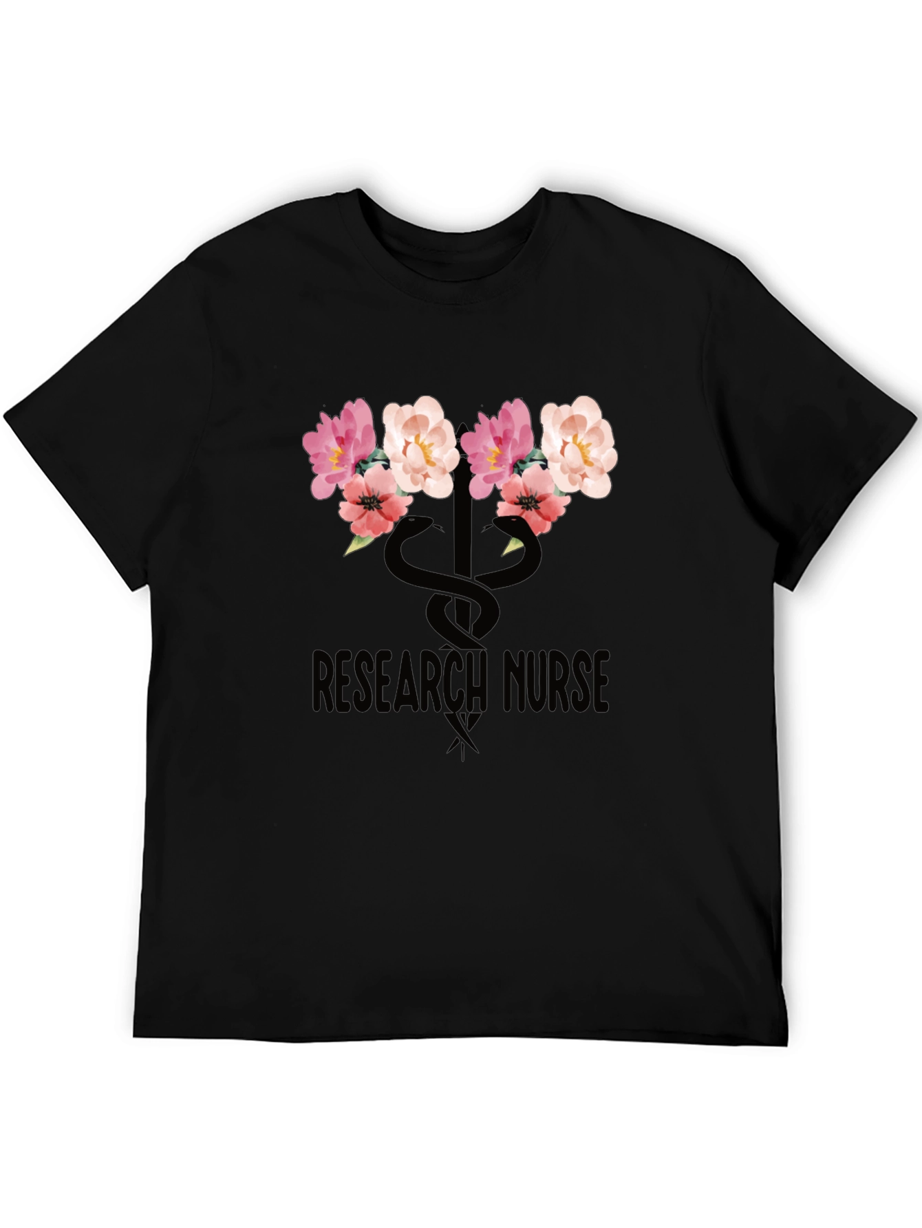 Research Nurse Floral T-Shirt - Stylish Medical Apparel