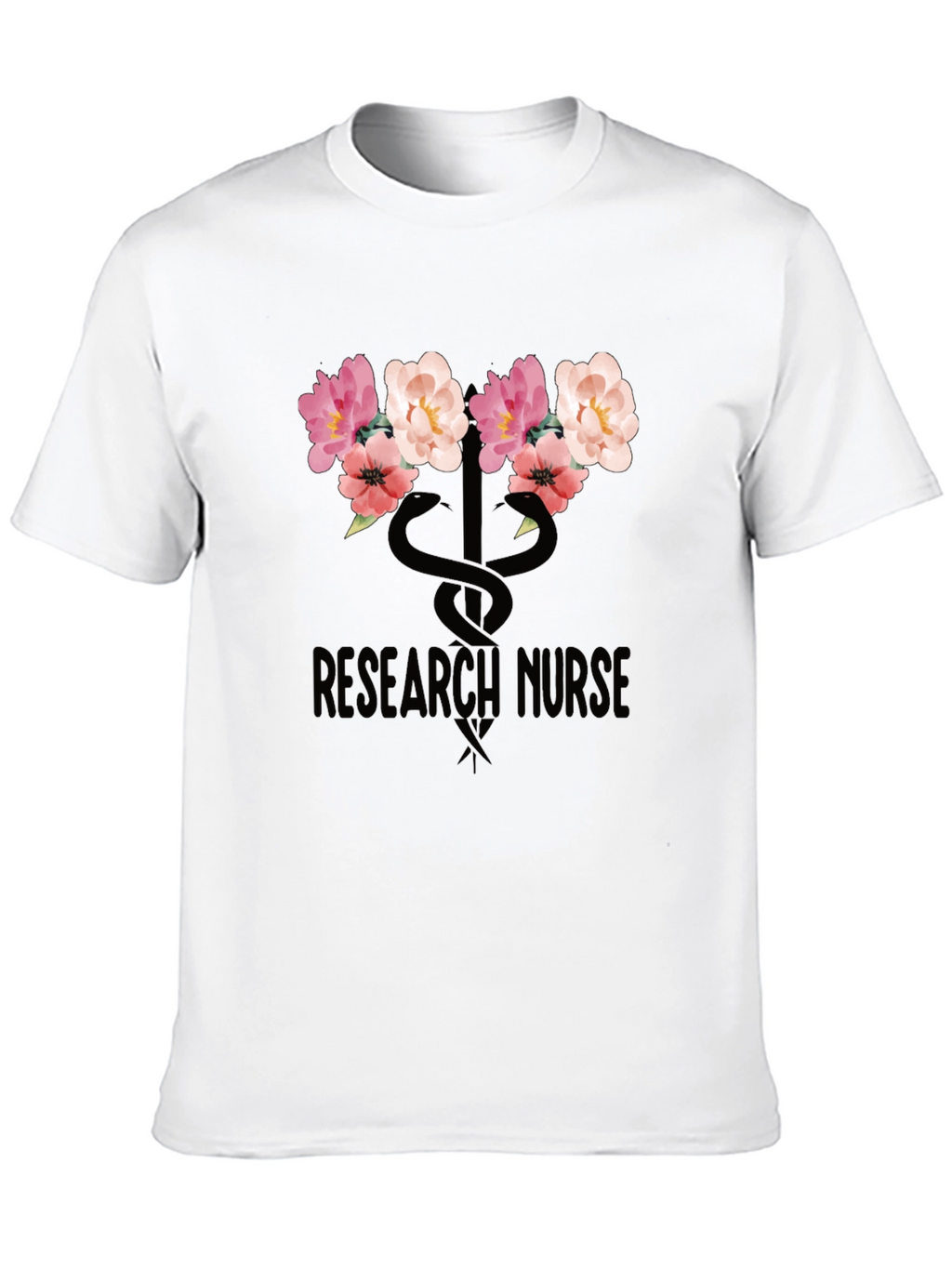 Research Nurse Floral T-Shirt - Stylish Medical Apparel