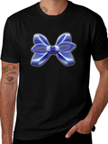 Blue Bow T-Shirt - Stylish Graphic Tee