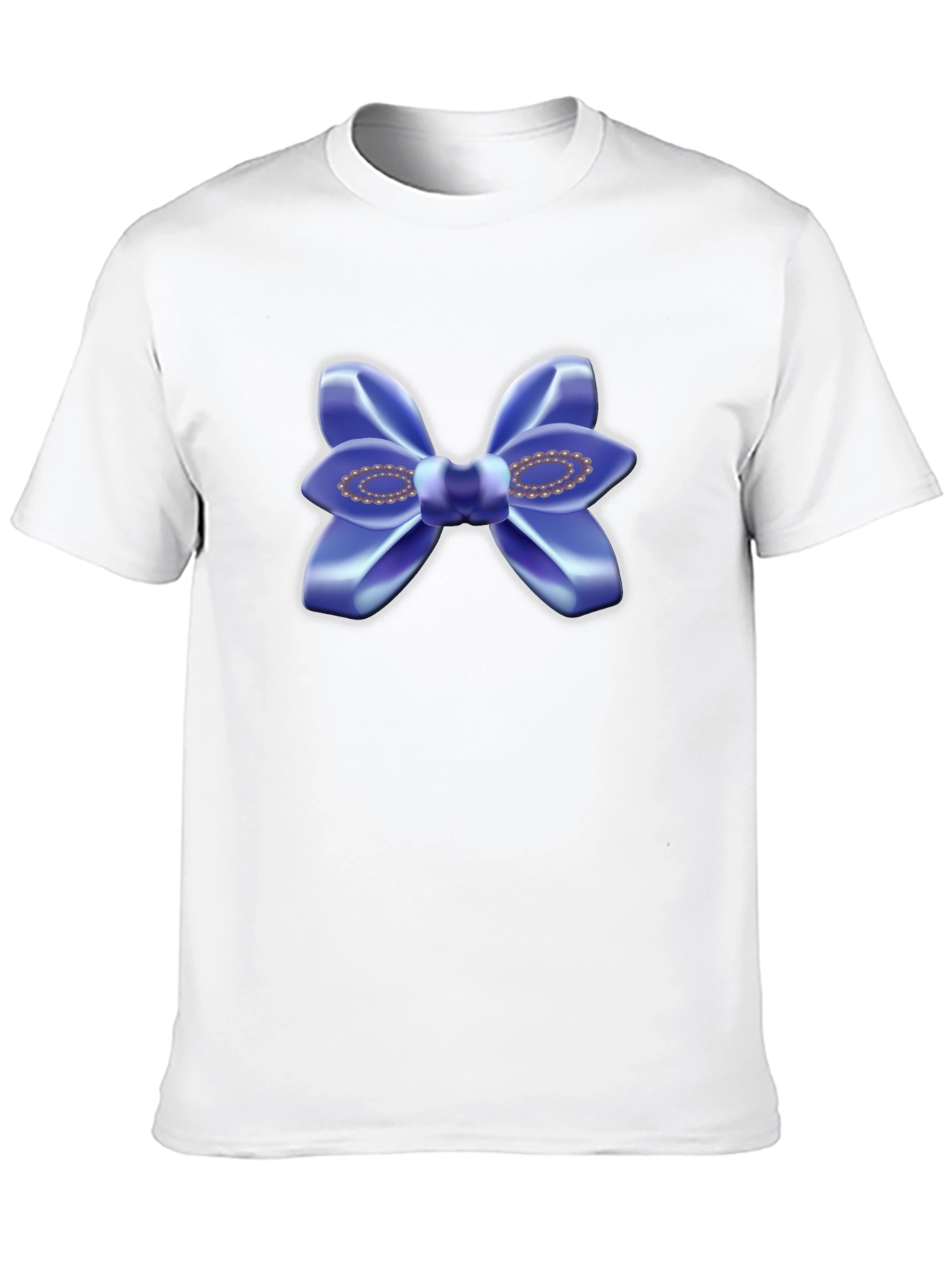 Blue Bow T-Shirt - Stylish Graphic Tee
