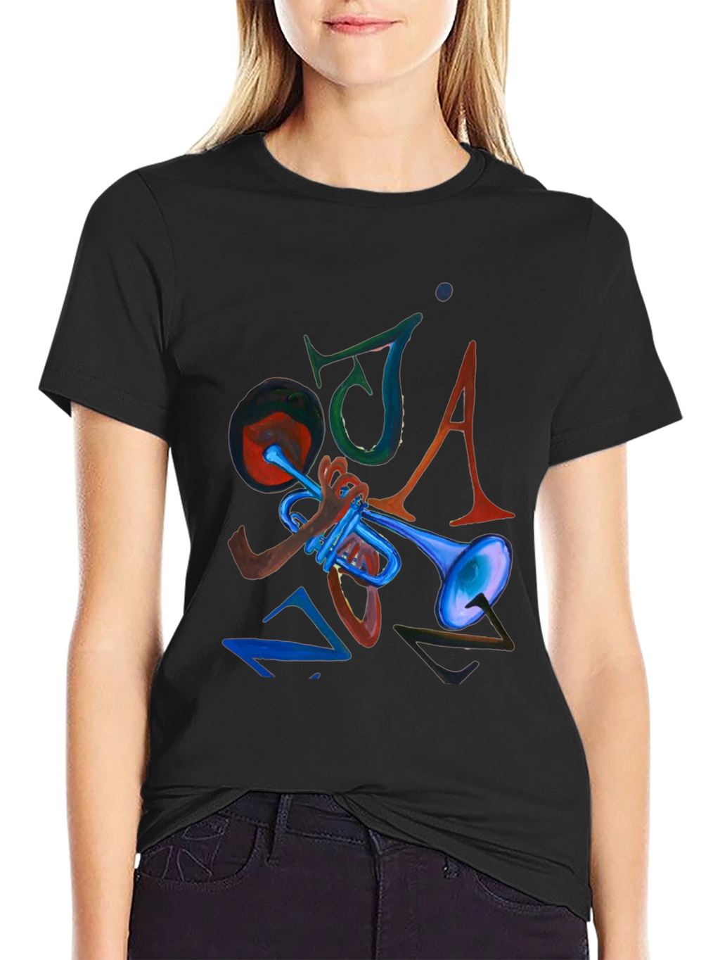 JAZZ Graphic Print Black Tee