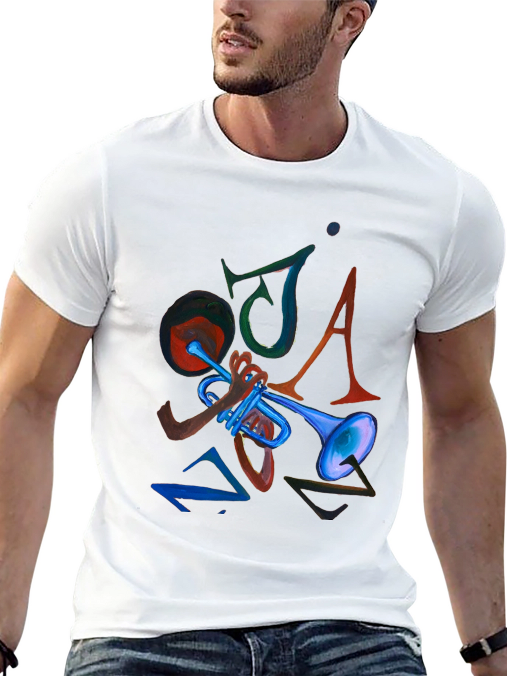 JAZZ Graphic Print Black Tee