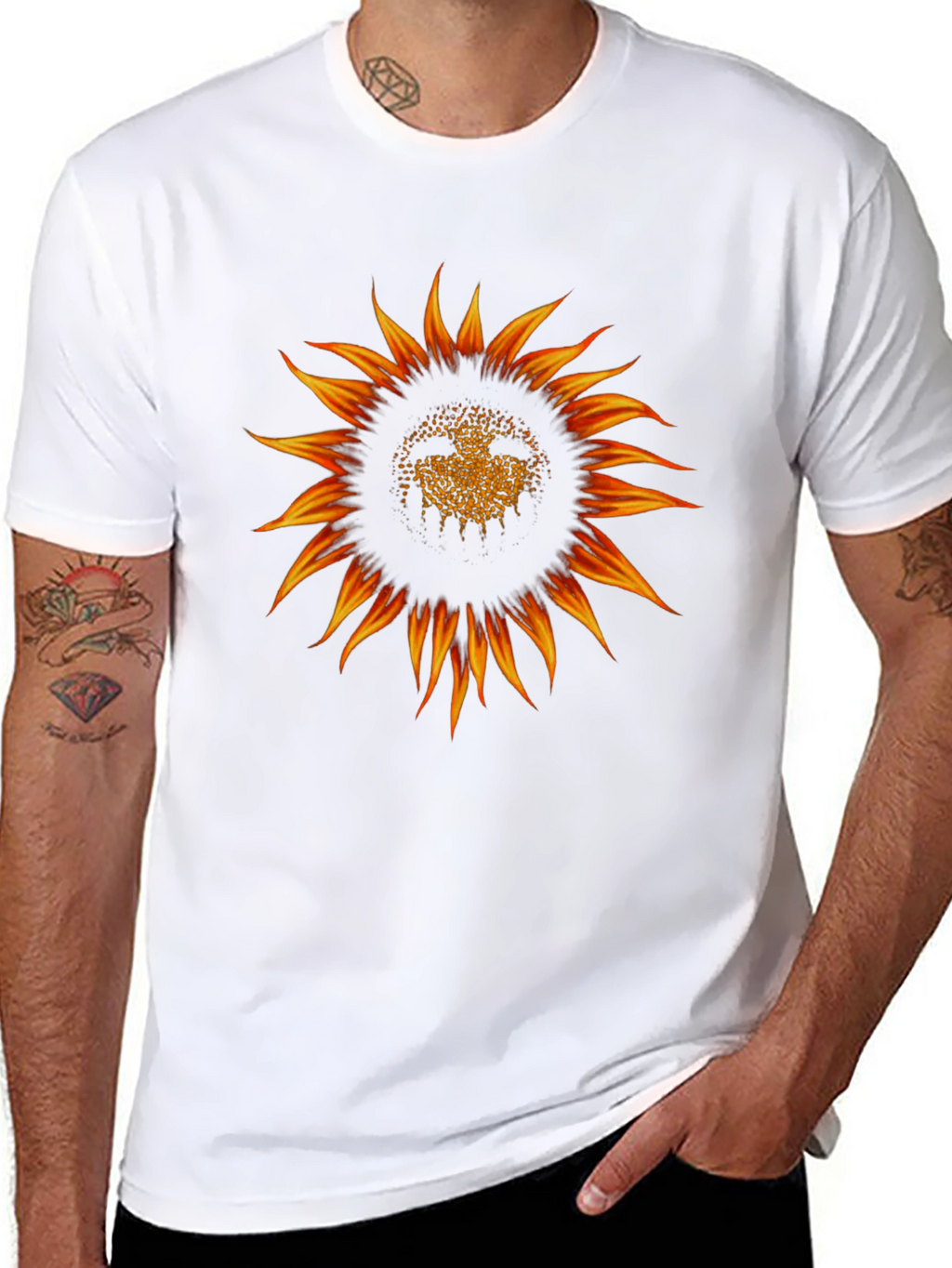 Sunflower Graphic Black T-Shirt