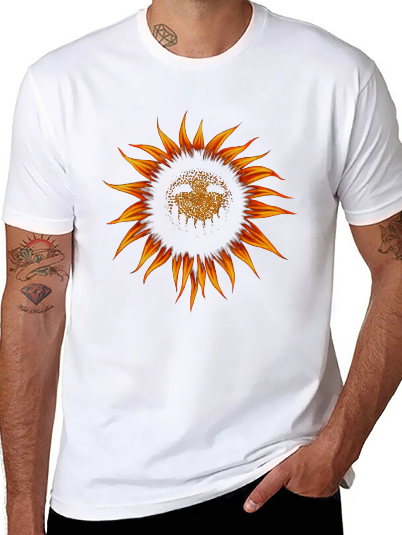 Sunflower Graphic Black T-Shirt