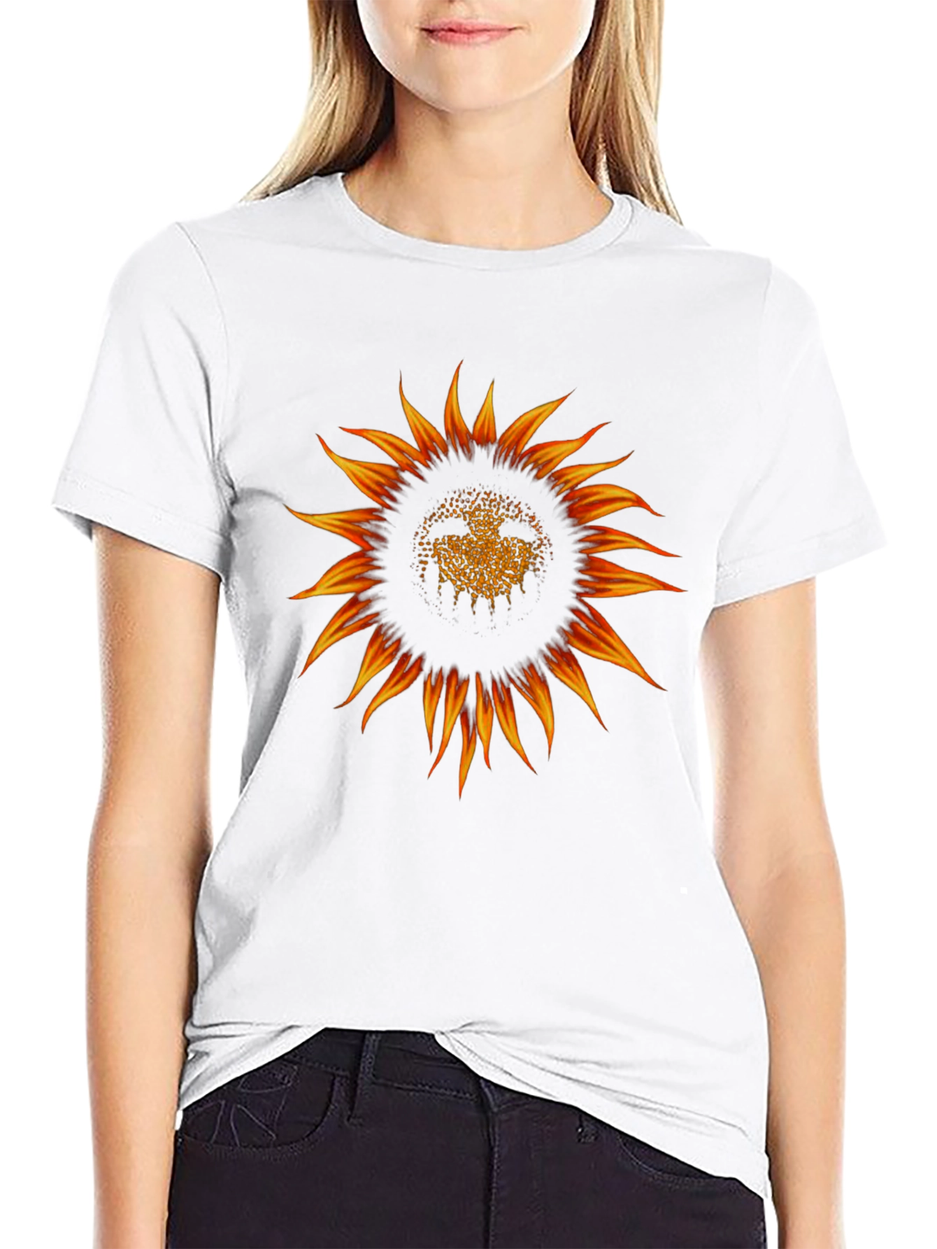Sunflower Graphic Black T-Shirt