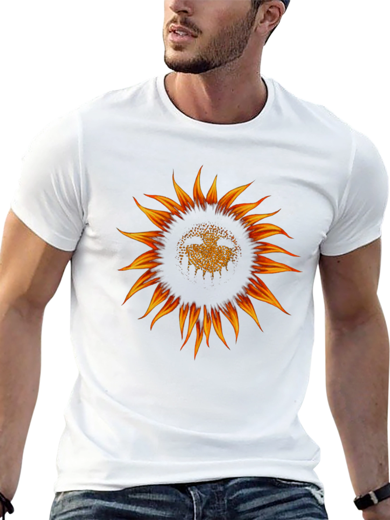 Sunflower Graphic Black T-Shirt