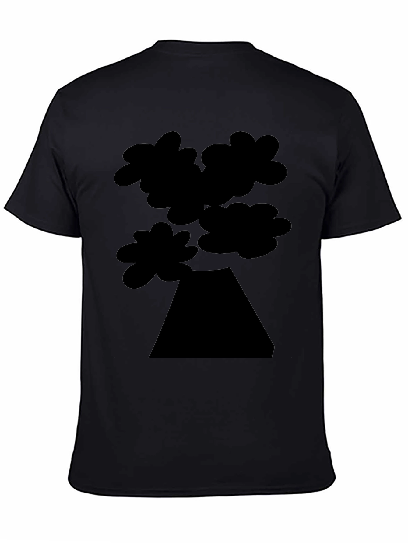 Abstract Tree Graphic Tee - Black Cotton Casual Shirt